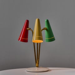 Rare 1950s Angelo Ostuni Multicolored 3-Shade Table Lamp for O-Luce