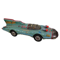 Vintage Rare 1950s Atom Jet #58 Tin Litho Friction Race Car Space Toy Yonezawa Japan