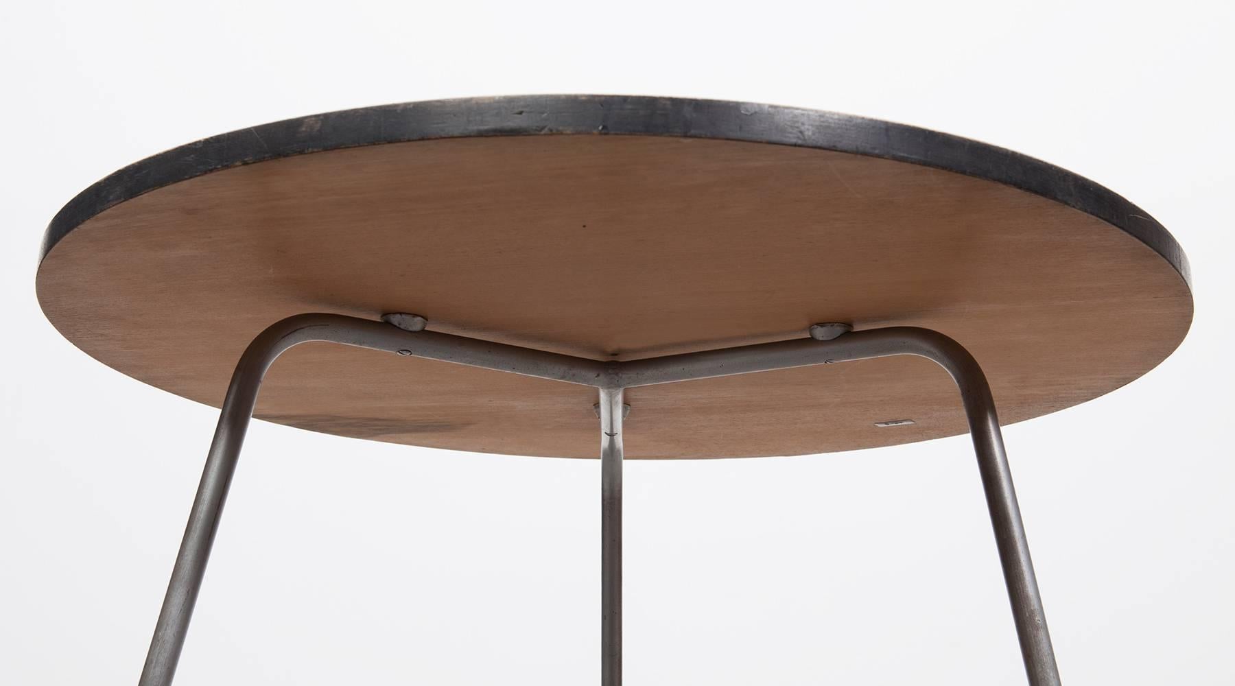 German Rare 1950s Black Lacquered Wooden Side Table by Egon Eiermann