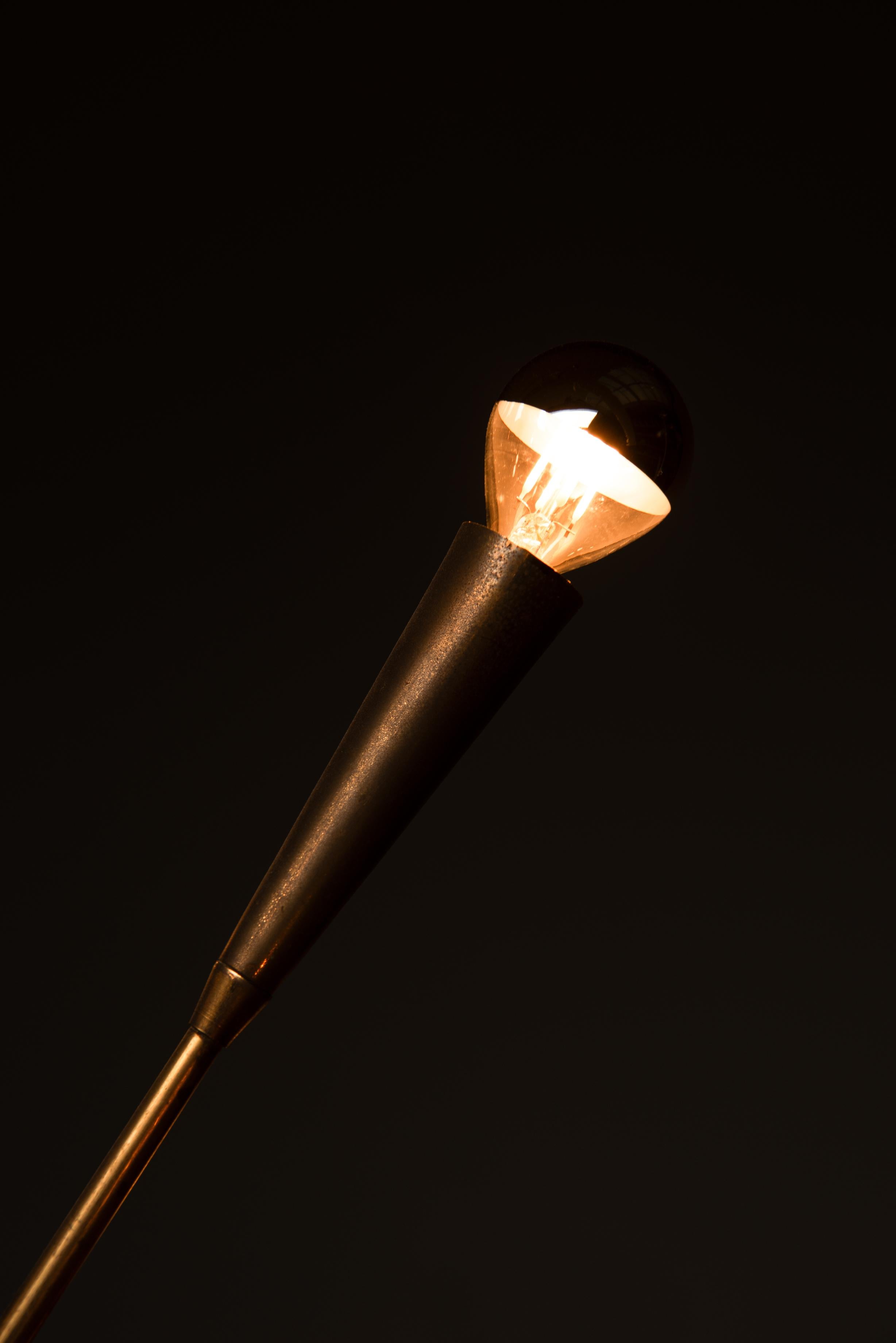 Italian Rare 1950s Brass Sputnik Floor Lamp - Stilnovo Style For Sale