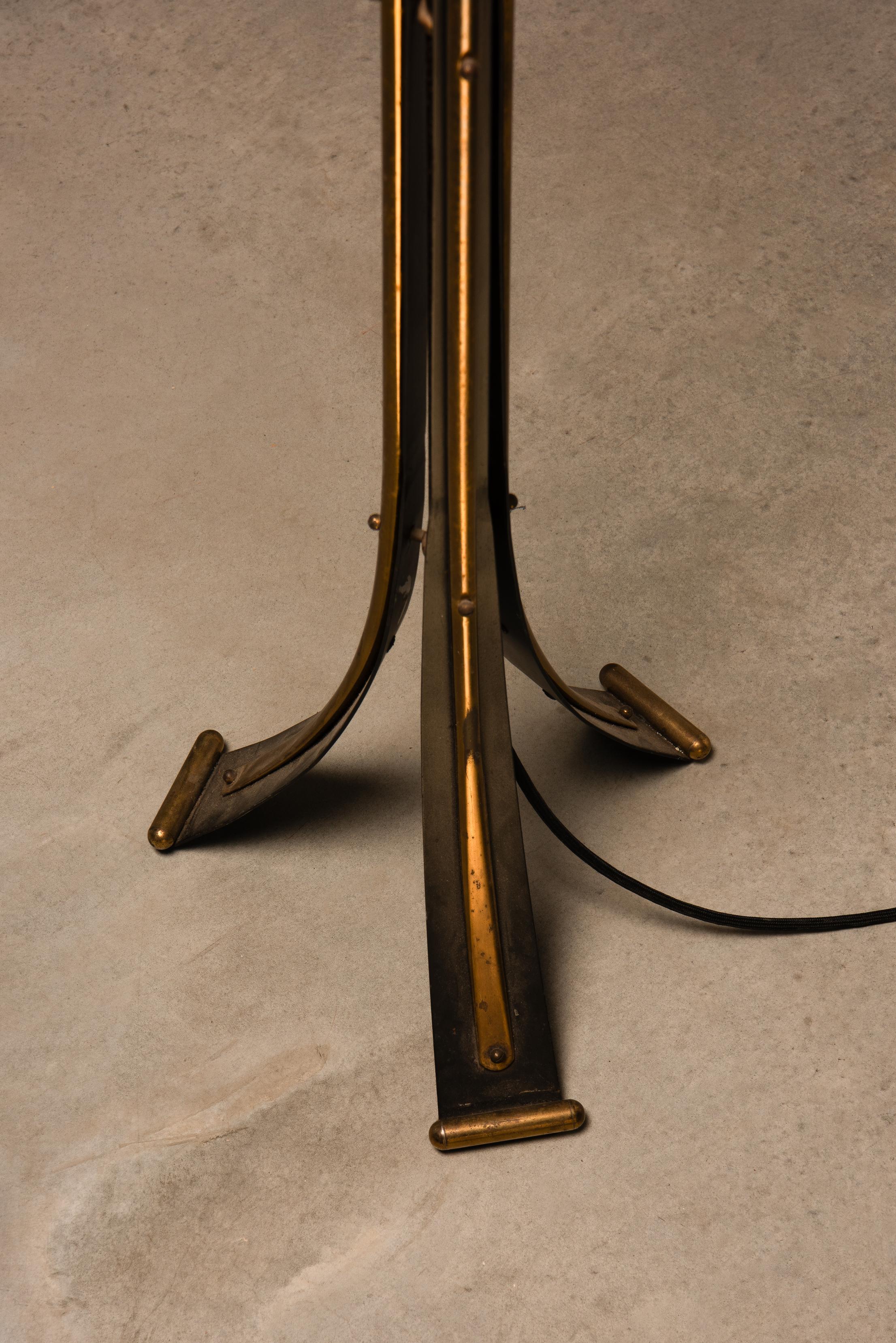 20th Century Rare 1950s Brass Sputnik Floor Lamp - Stilnovo Style For Sale