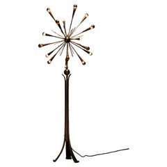 Rare 1950s Brass Sputnik Floor Lamp - Stilnovo Style