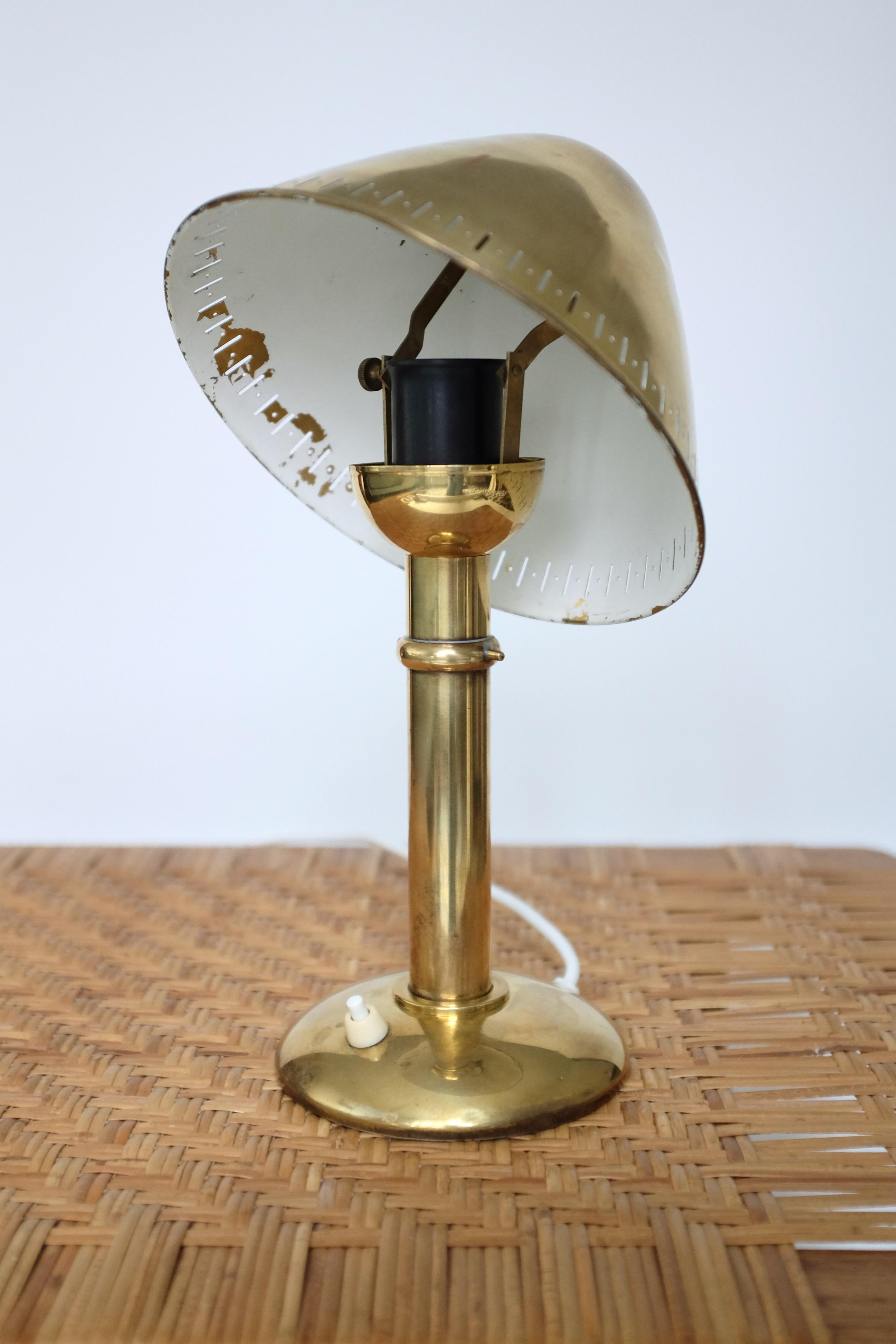 Scandinavian Modern Rare 1950s Brass Table Lamp by ASEA Sweden