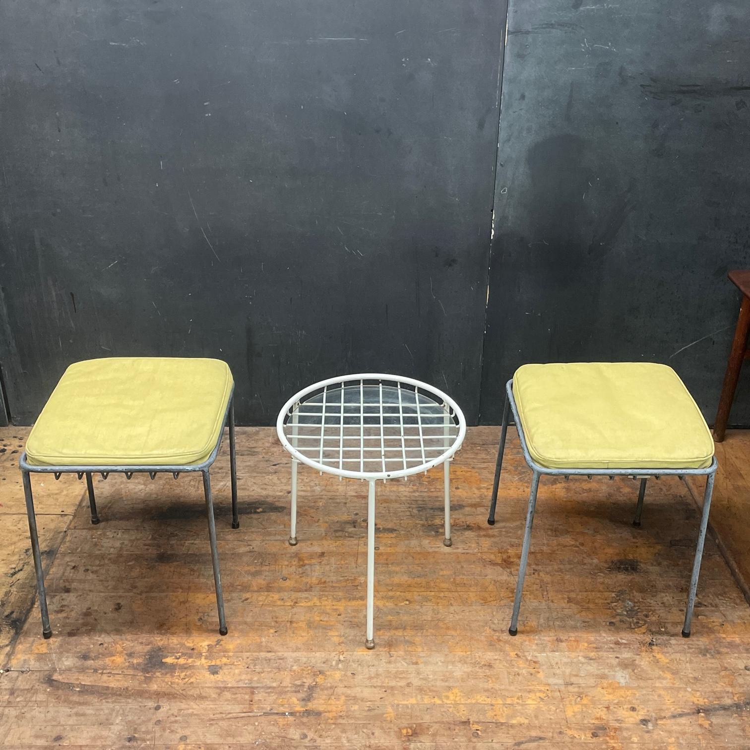 Rare 1950s California Modern George Nelson Arbuck Outdoor Iron Stools / Tables  For Sale 6
