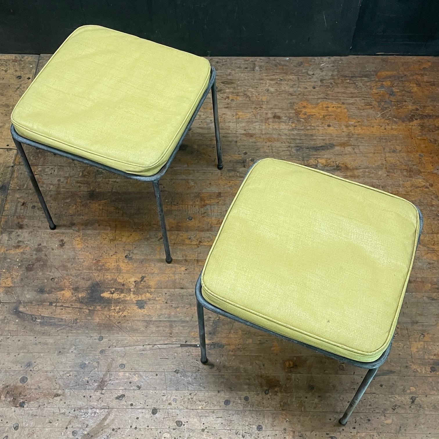 Mid-Century Modern Rare 1950s California Modern George Nelson Arbuck Outdoor Iron Stools / Tables  For Sale