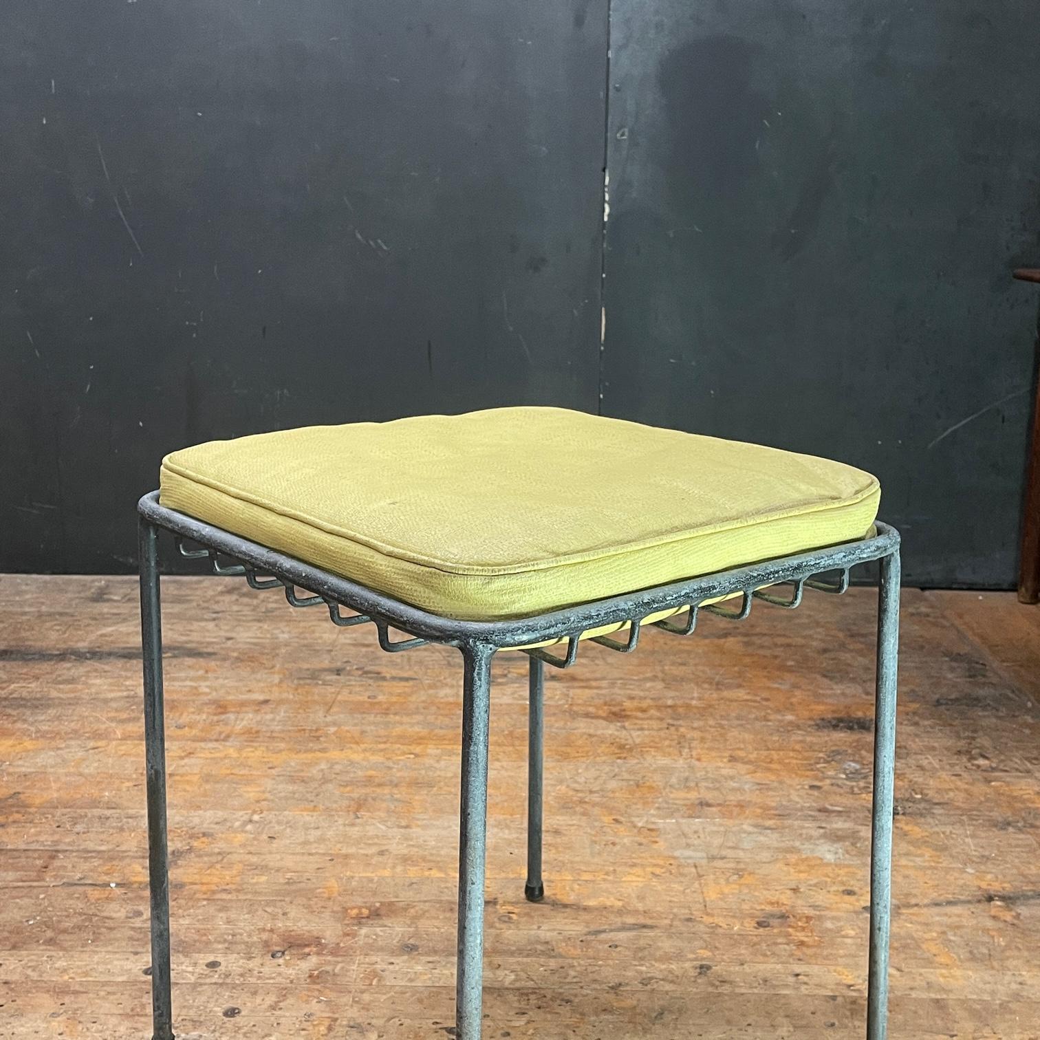 Enameled Rare 1950s California Modern George Nelson Arbuck Outdoor Iron Stools / Tables  For Sale