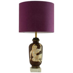 Rare 1950s Ceramic Lamp in the Neoclassical Manner Rare 1950s Ceramic Lamp in the Neoclassical Manner