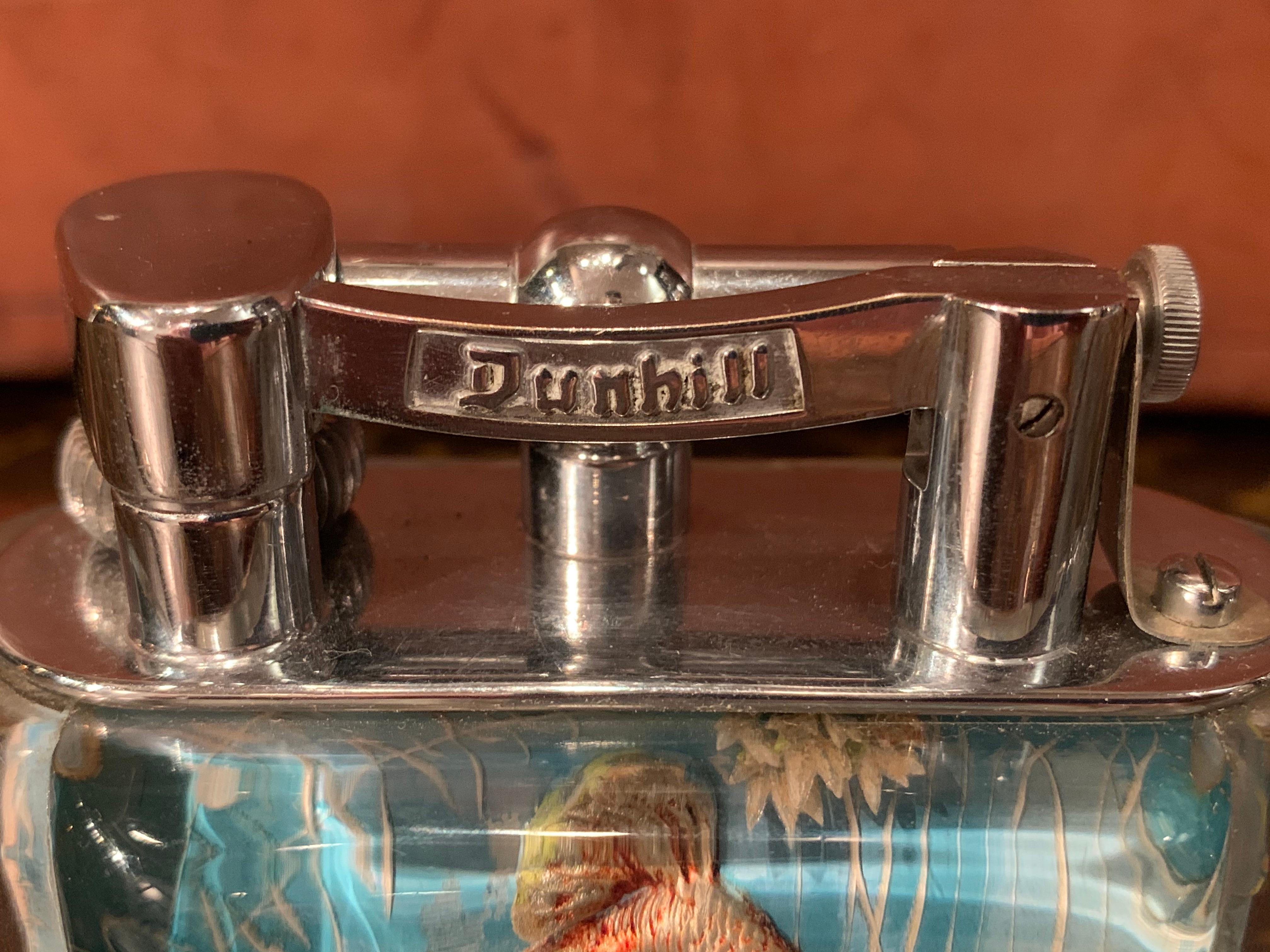 Mid-20th Century Rare 1950s Dunhill Aquarium Half-Giant Lighter, Chrome Plated, Made in England