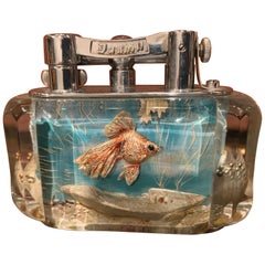 Raro accendino Dunhill Aquarium Half-Giant degli anni '50, placcato in cromo, Made in England