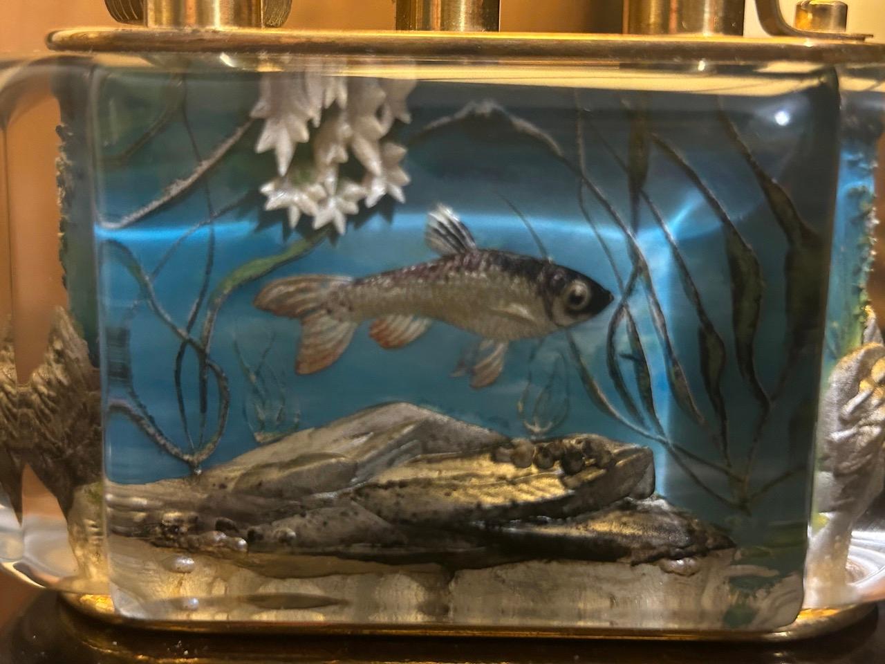 Lucite Rare 1950s Dunhill Aquarium Half-Giant Lighter For Sale