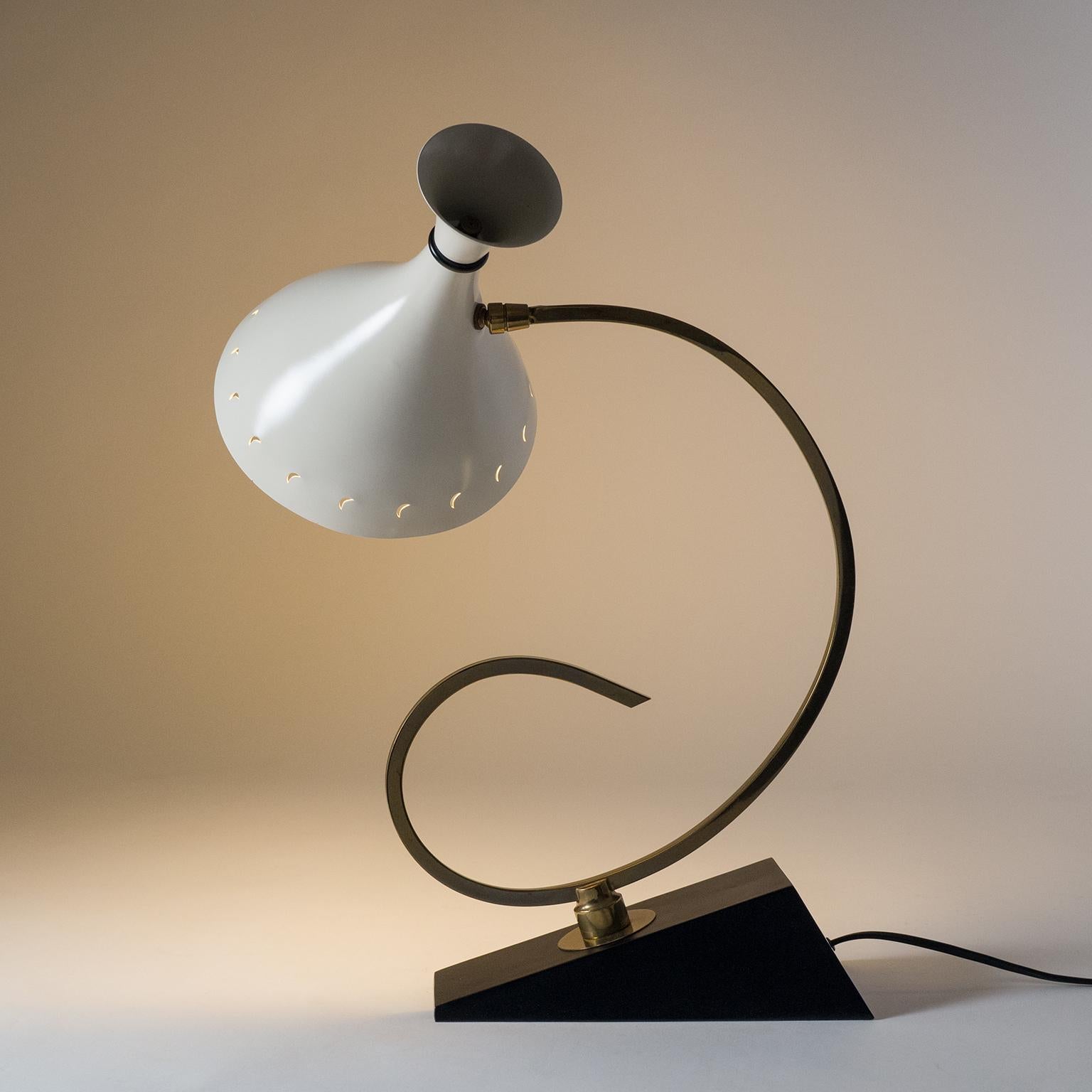 Lacquered Sculptural French Table Lamp, 1950s