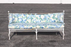 Seltenes Glamouröses Woodard-Schmiedeeisen- und Mesh-Set aus den 1950er Jahren mit Kugeln aus Aluminium