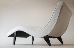 Rare 1950s Greta Grossman for Sherman Bertram Single Chaise with Ebonized Legs