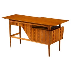 Rare bureau des années 1950 Ico Parisi pour Fratelli Rizzi Châtaignier
