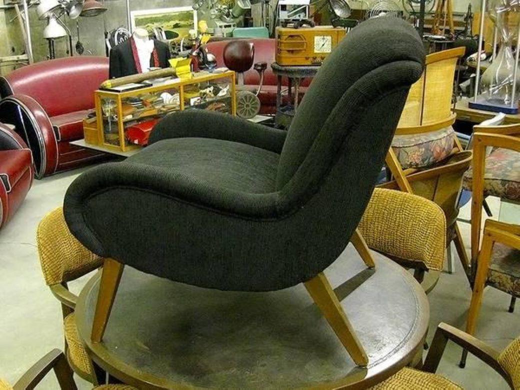 1950s Italian Mid-Century Modern Lounge Chair Attributed to Marco Zanuso In Good Condition For Sale In Monrovia, CA