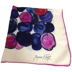 Retro Rare 1950s Jacques Fath Silk Scarf 29"x30"