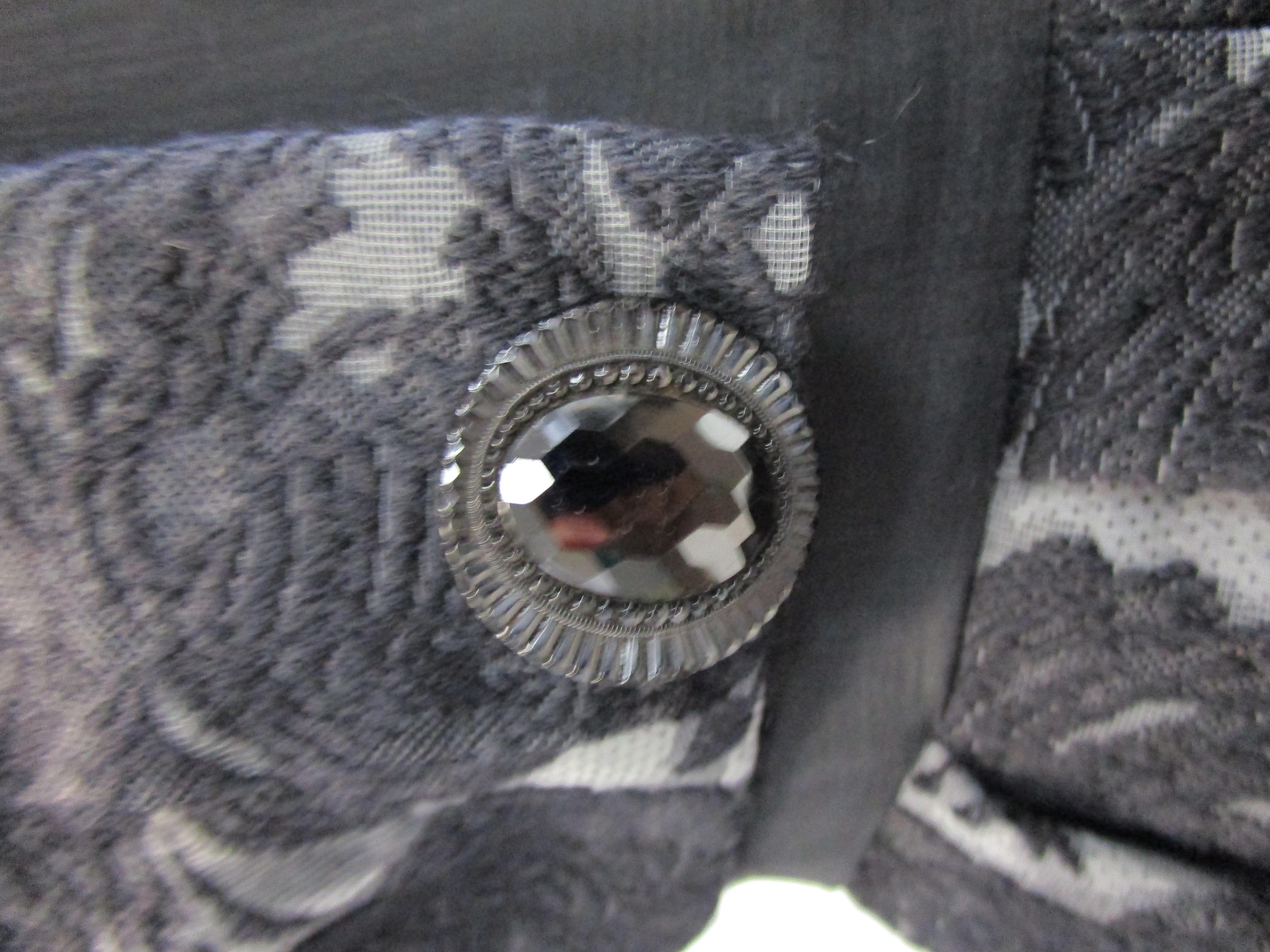 Rare 1950s Madame Gres licensed Black & Grey Embroidered Dress w/ Bolero Jacket For Sale 9