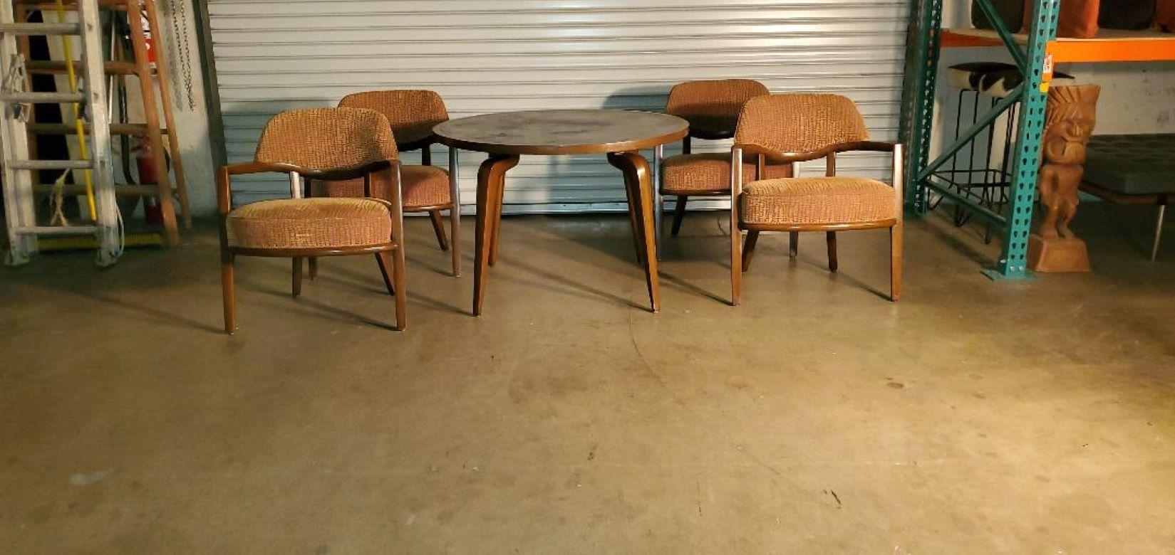 RARE 1950s Maurice Bailey Monteverdi Young Card Table & 4 Maurice Bailey Chairs For Sale 7