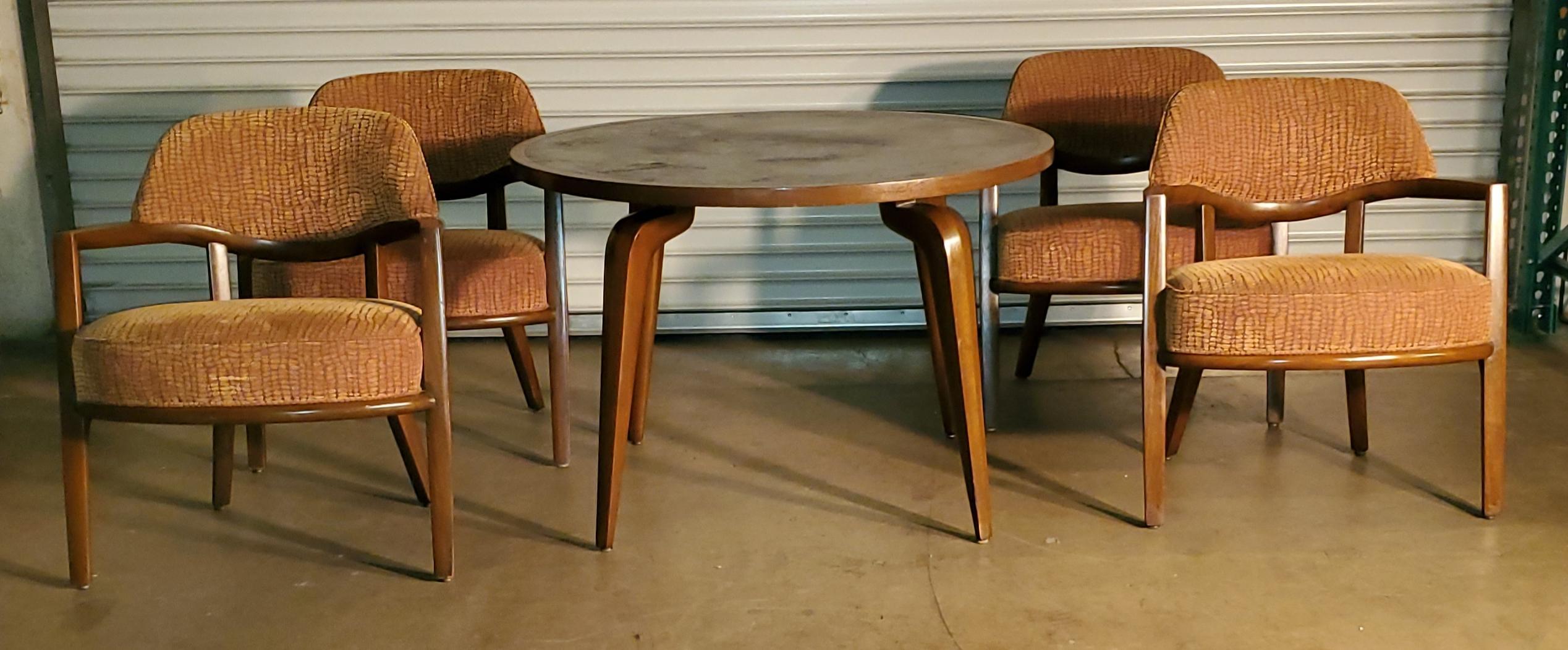RARE 1950s Maurice Bailey Monteverdi Young Card Table & 4 Maurice Bailey Chairs For Sale 8