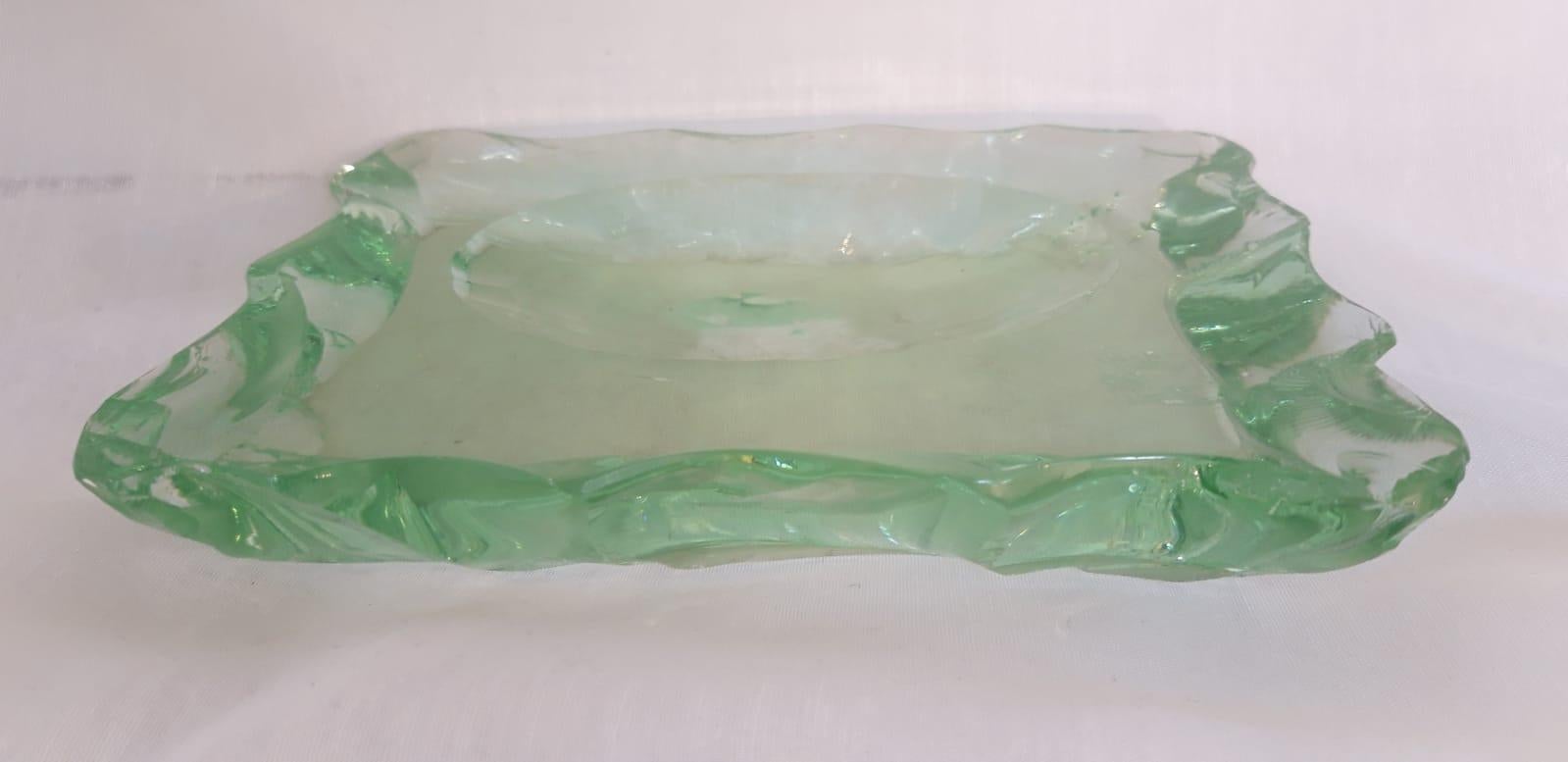 Mid-20th Century Rare 1950s Max Ingrand for Fontana Arte Cut Glass Vide Poche/Bowl/Dish For Sale
