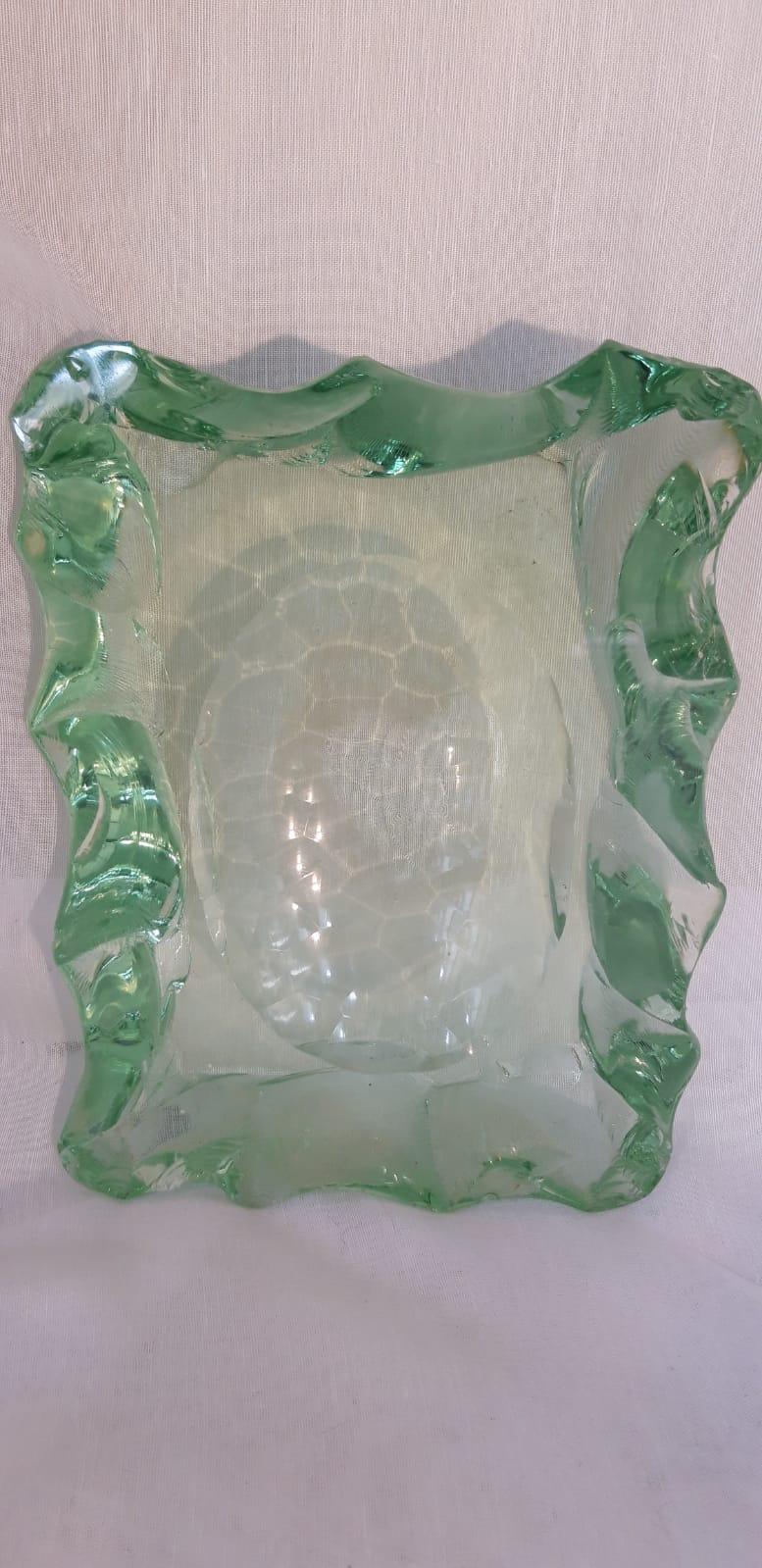 Rare 1950s Max Ingrand for Fontana Arte Cut Glass Vide Poche/Bowl/Dish For Sale 3