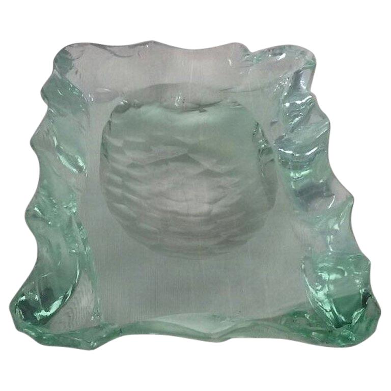 Rare 1950s Max Ingrand for Fontana Arte Cut Glass Vide Poche/Bowl/Dish For Sale