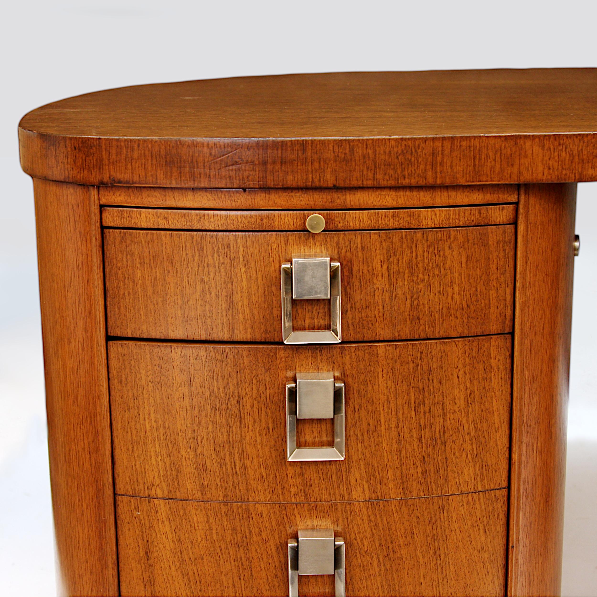 Cast Rare 1950s Mid-Century Modern Executive Series Kidney-Shaped Desk by Stow Davis