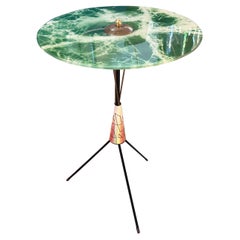Rare 1950s Mid-Century Modern Round Italian Side Table