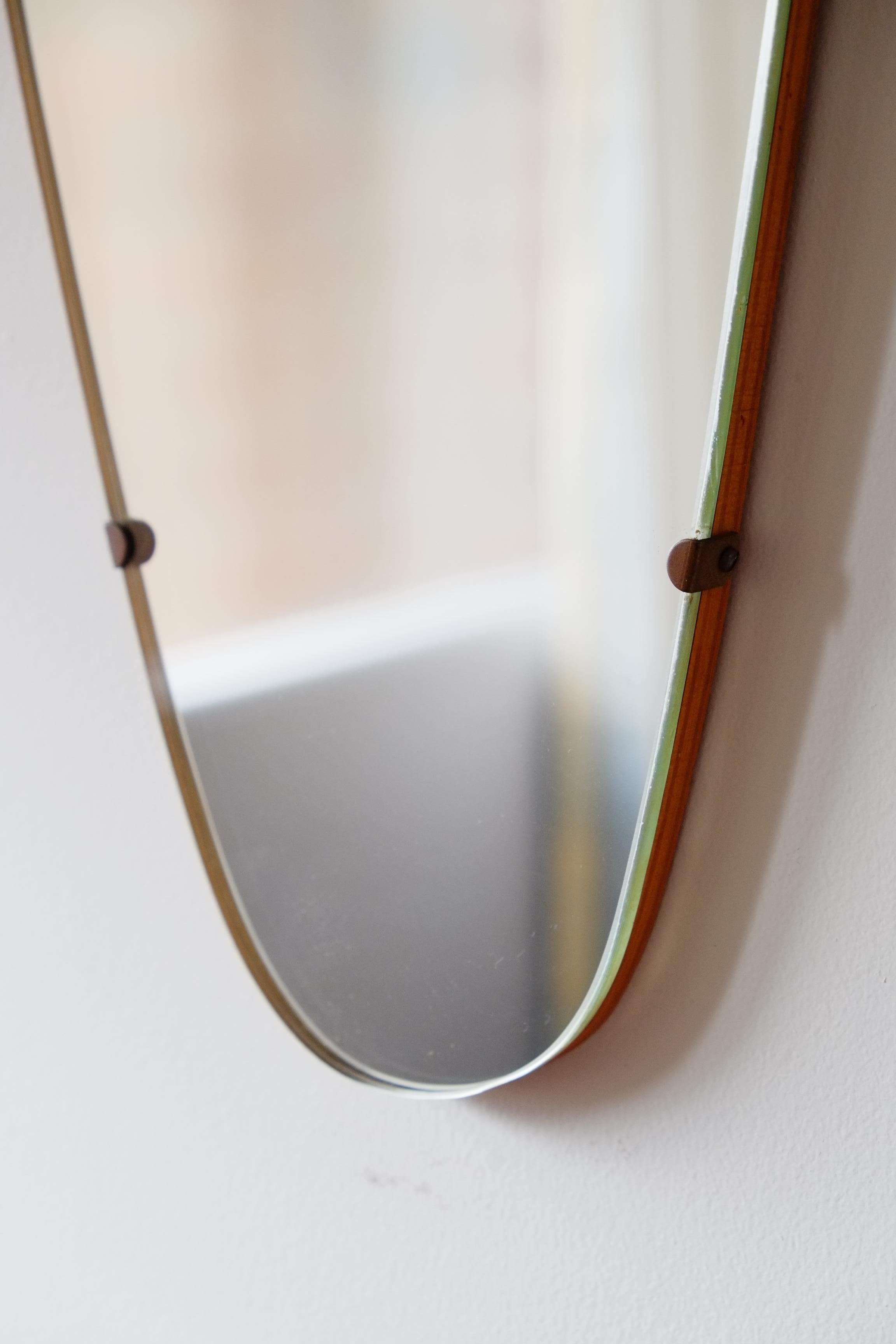 English Rare 1950's Mid Century Modern Triangular Wedge Shaped Mirror For Sale