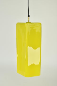 Seltene gelbe Murano-Glas-Hängeleuchte aus den 1950er Jahren, die Gino Vistosi zugeschrieben wird