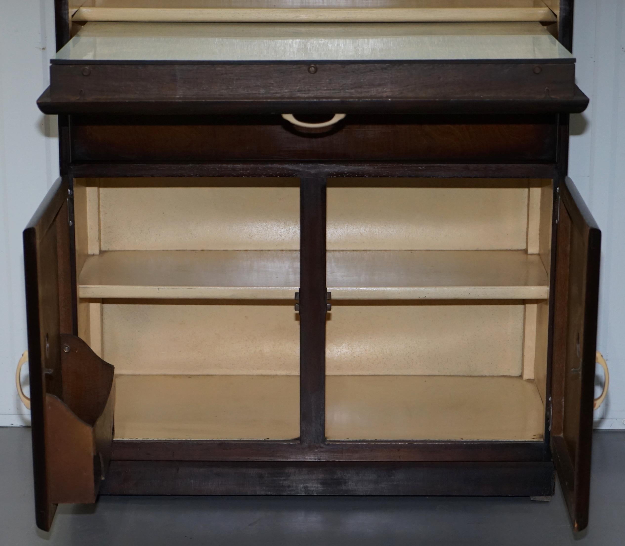 Rare 1950s Original Larder Cupboard Stunning Patina Fold Down Work Top Drawers 5