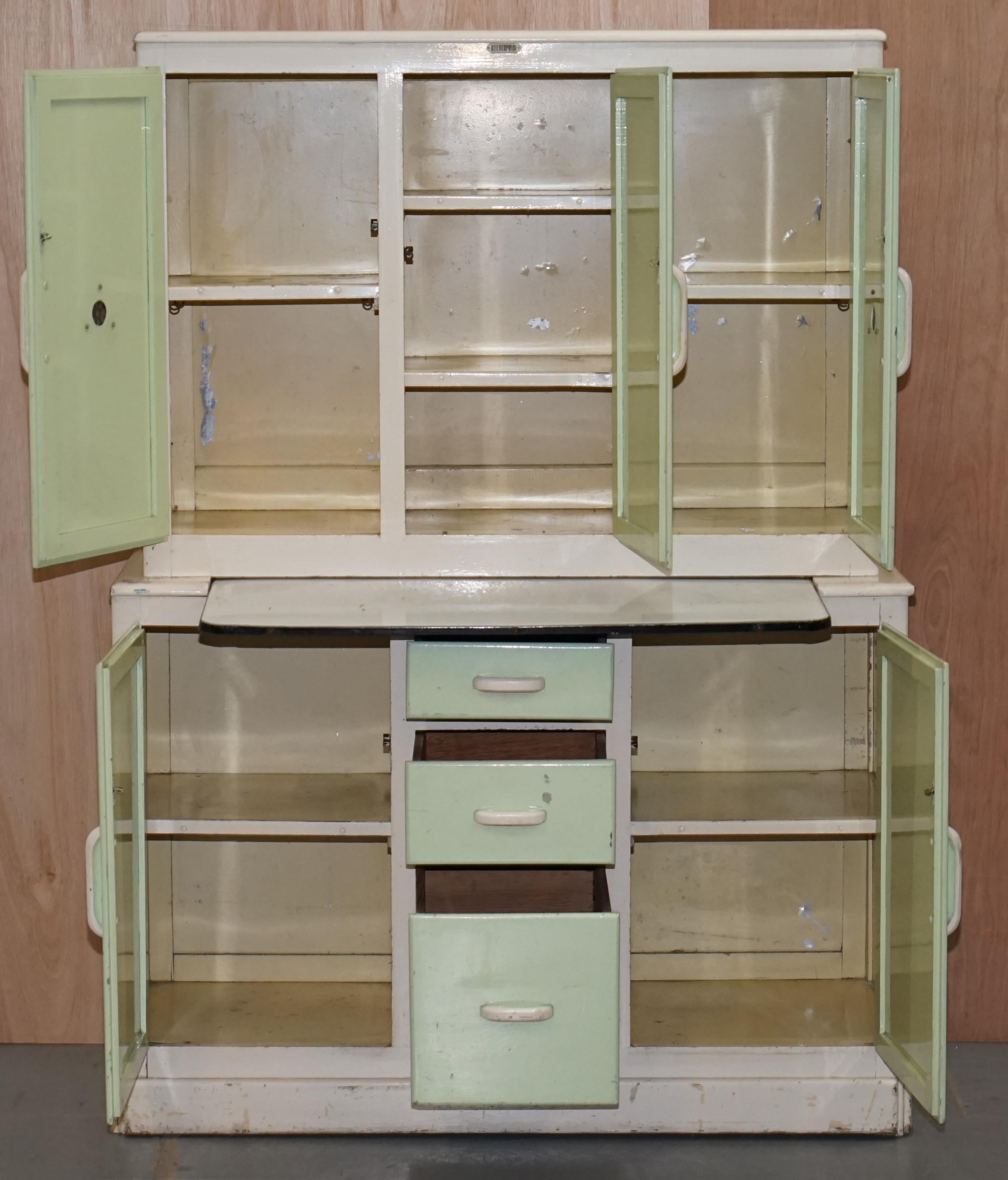 Rare 1950s Original Metal and Wood Kitchenpryde Larder Cupboard Stunning Patina 3