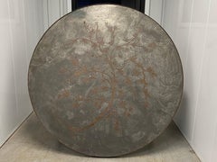 RARE 1950s Philip and Kelvin LaVerne "Chan Floral" Round, Bronze Coffee Table.