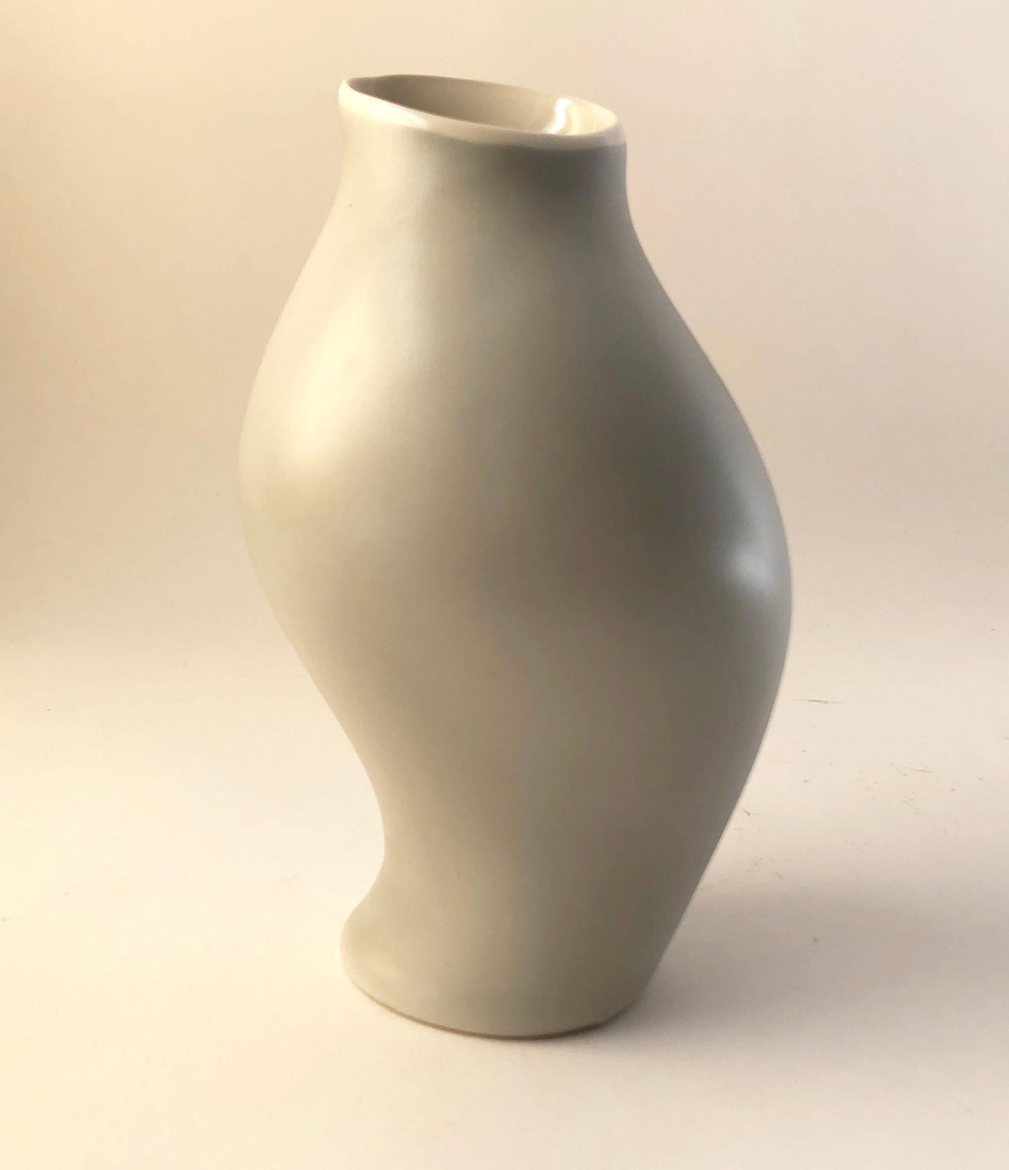 Mid-Century Modern Rare 1950s Porcelain Lindner Sensual Bavarian German Modernist Vase For Sale