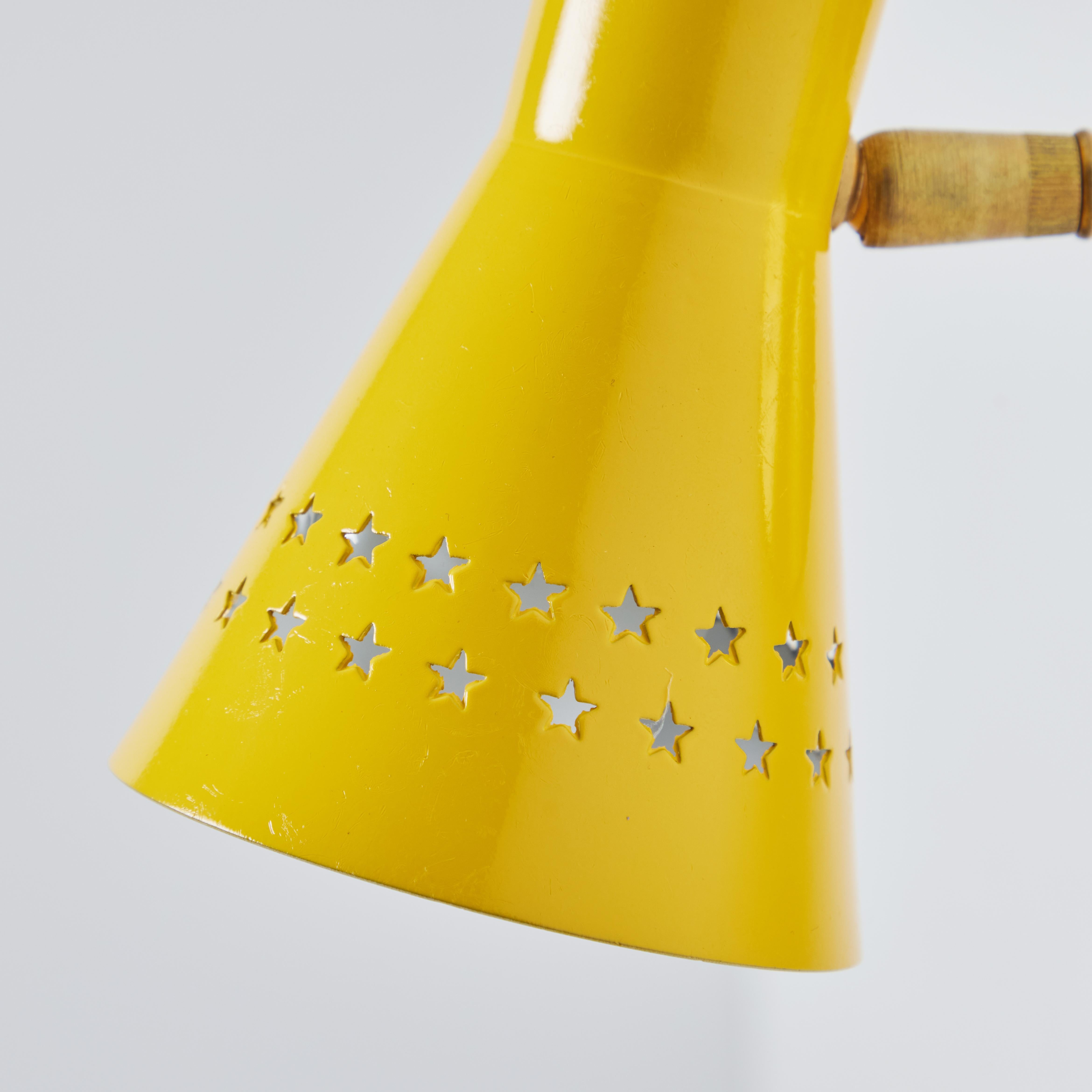 Mid-20th Century Rare 1950s Robert Mathieu Perforated Yellow Metal and Brass Wall Sconce For Sale