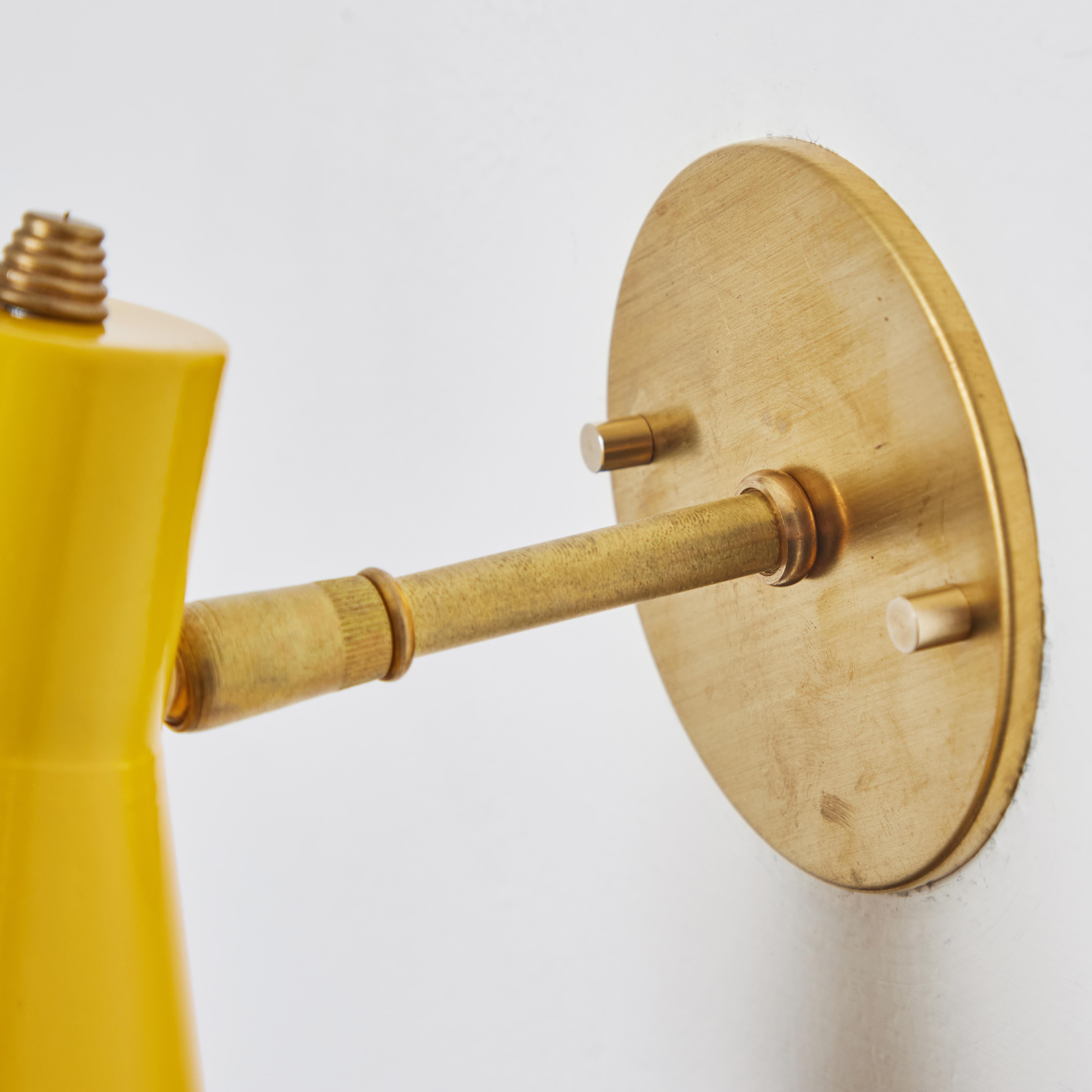 Rare 1950s Robert Mathieu Perforated Yellow Metal and Brass Wall Sconce For Sale 2