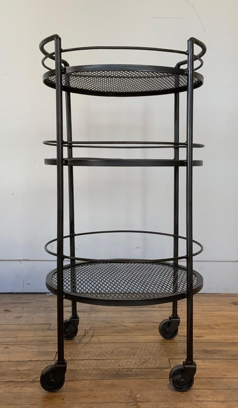 Rare 1950's Salterini Radar Collection Wrought Iron Rolling Bar Cart at