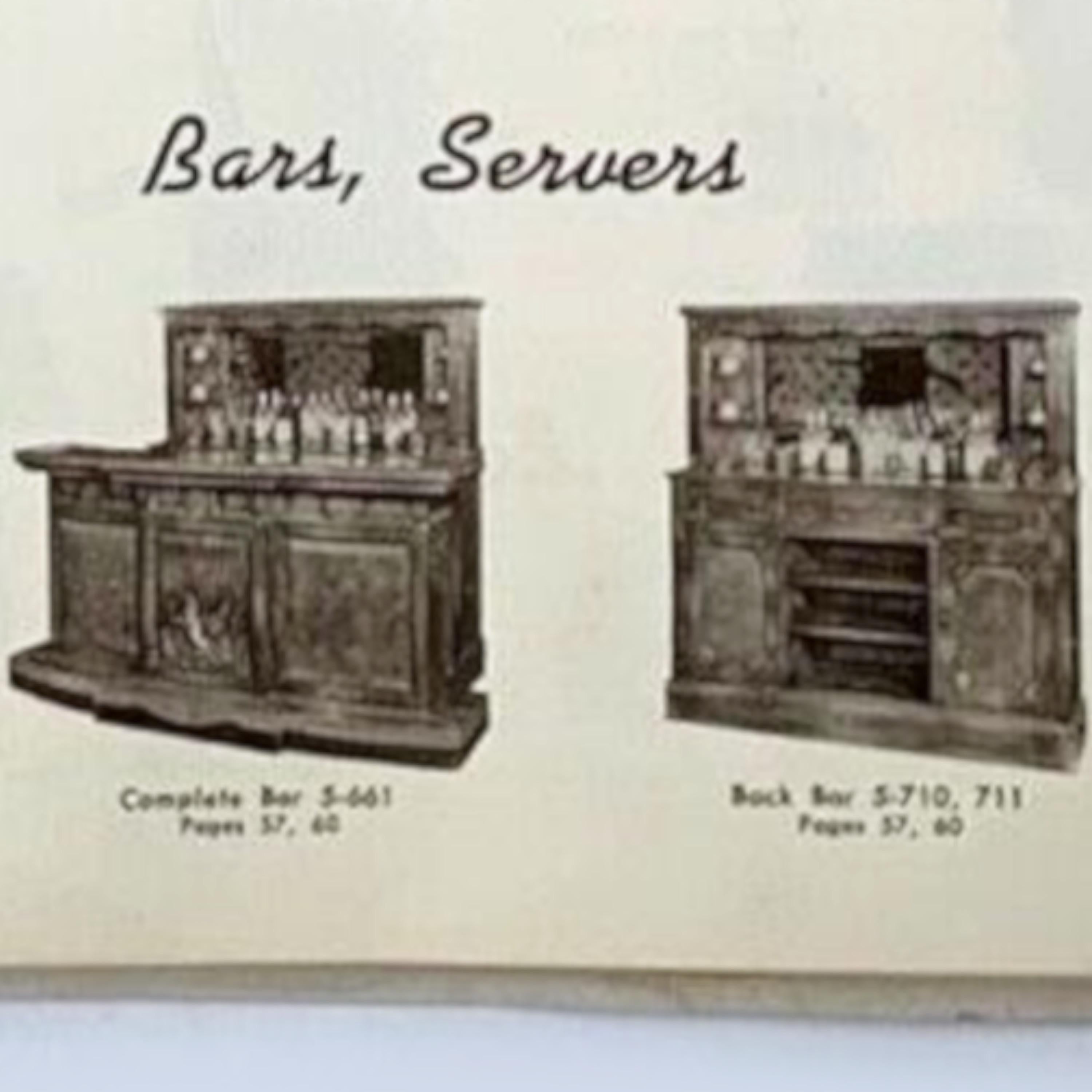 Rare 1950's Vintage Viking Oak Hunting Lodge Wet Bar & Back Bar Set by Romweber 8