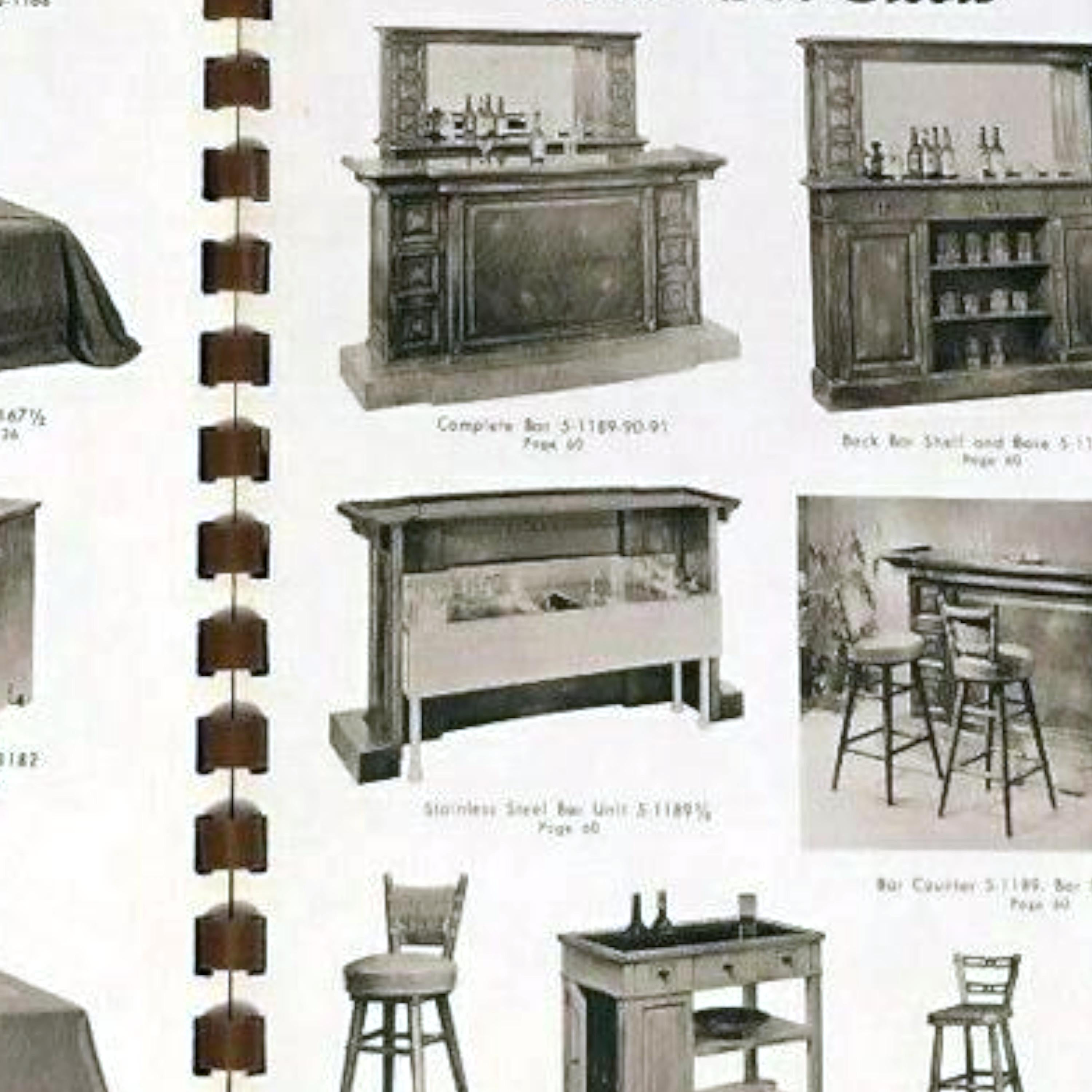 Rare 1950's Vintage Viking Oak Hunting Lodge Wet Bar & Back Bar Set by Romweber 9