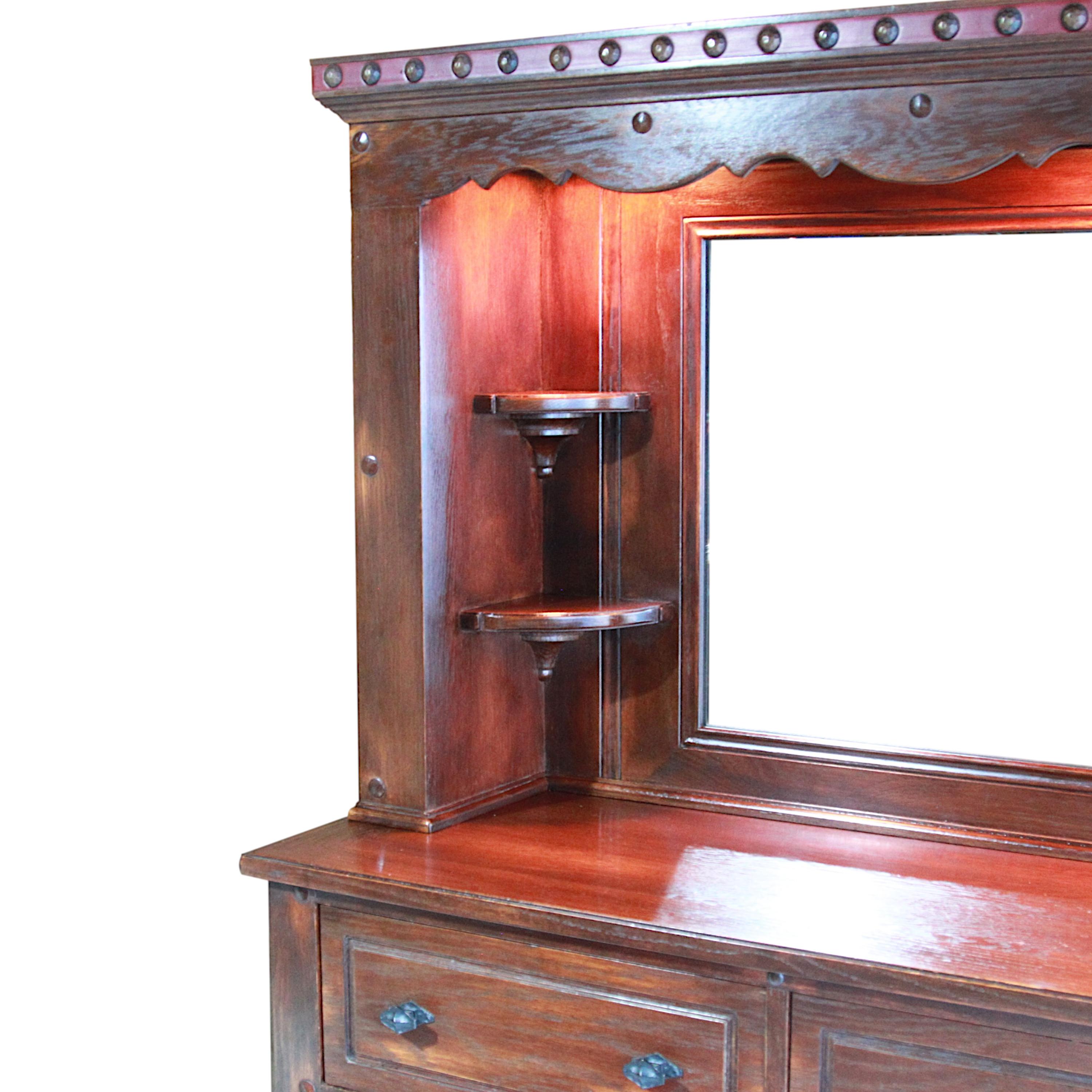 Rare 1950's Vintage Viking Oak Hunting Lodge Wet Bar & Back Bar Set by Romweber 1