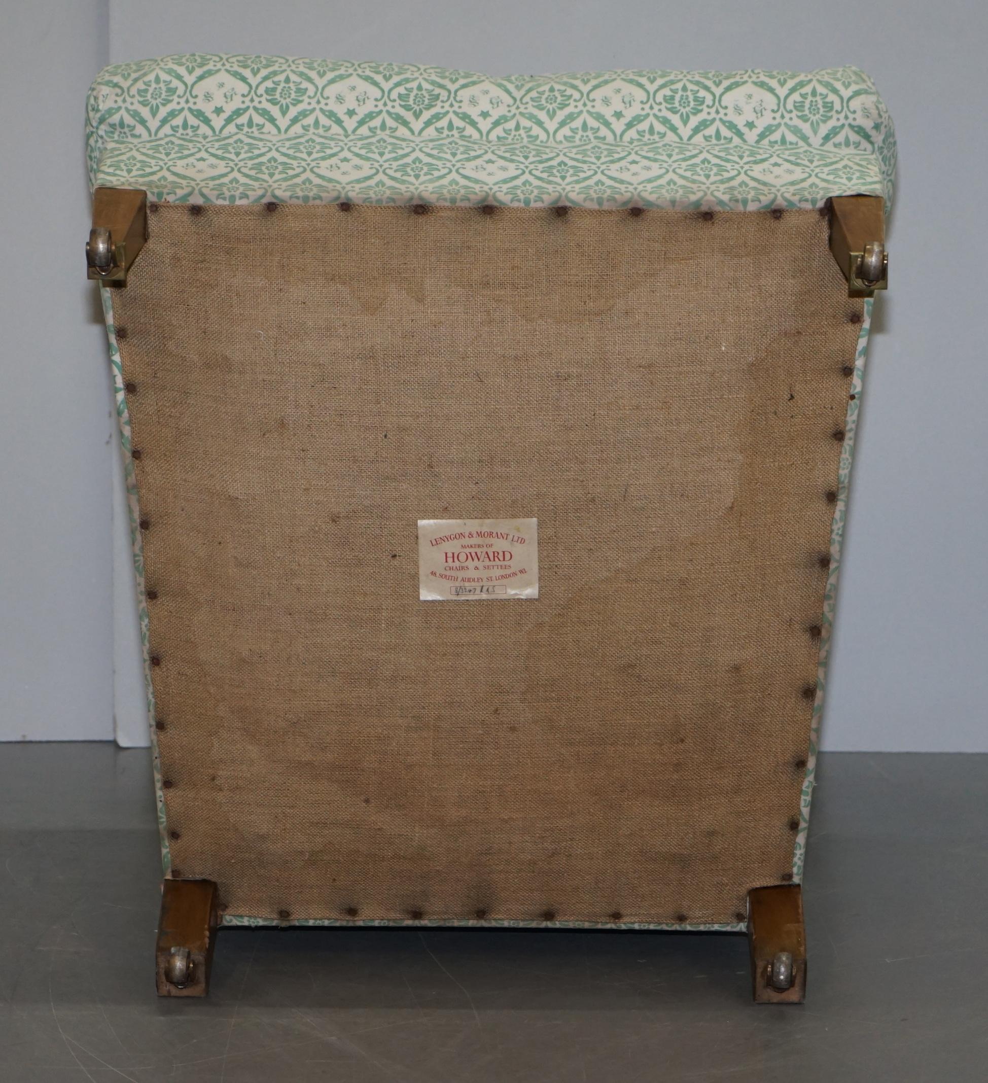 Rare 1954-1959 Howard & Son's Lenygon & Morant Armchair Original Ticking Fabric For Sale 3
