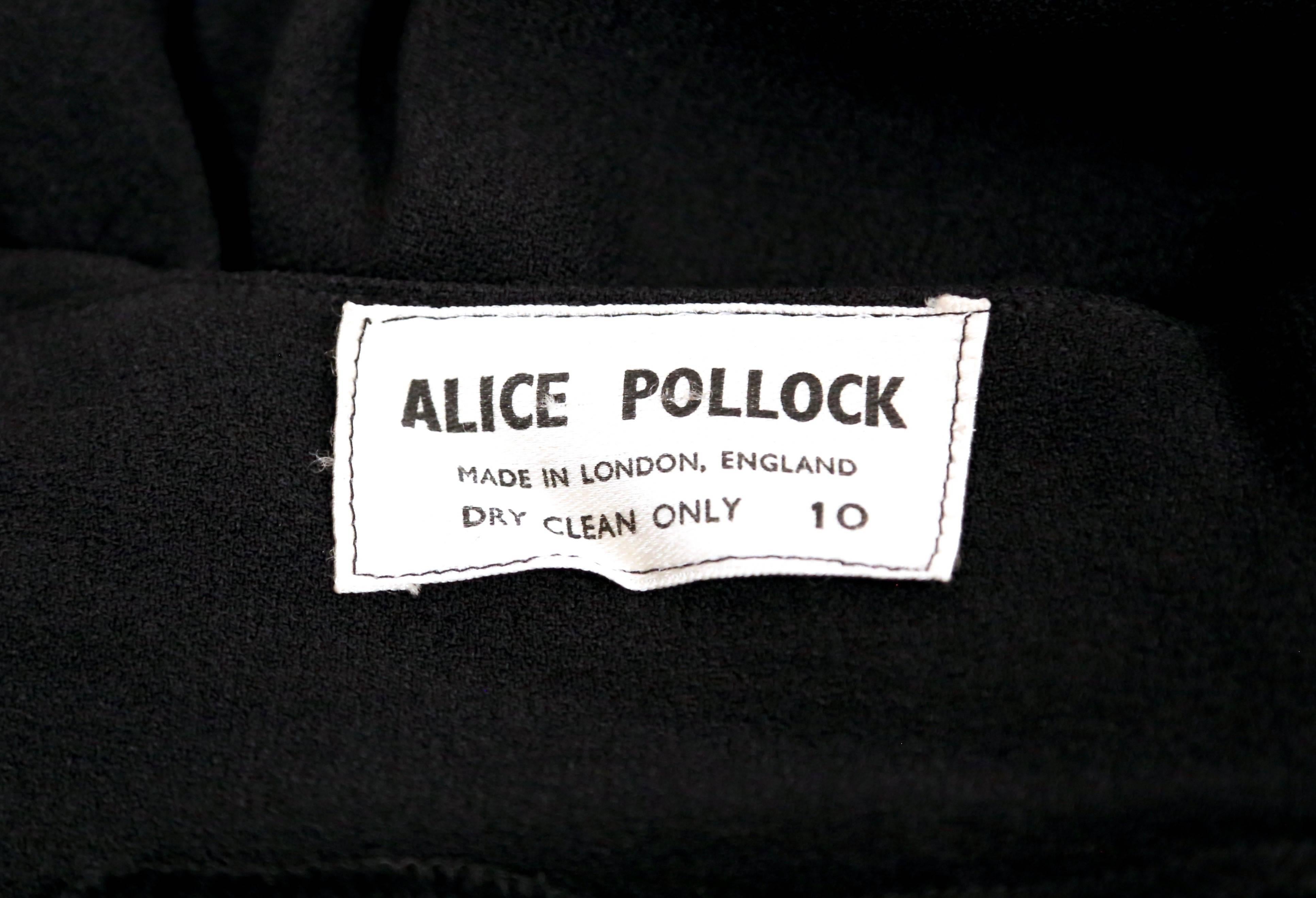 rare 1960's ALICE POLLOCK / QUORUM black moss crepe halter dress with fringe 7