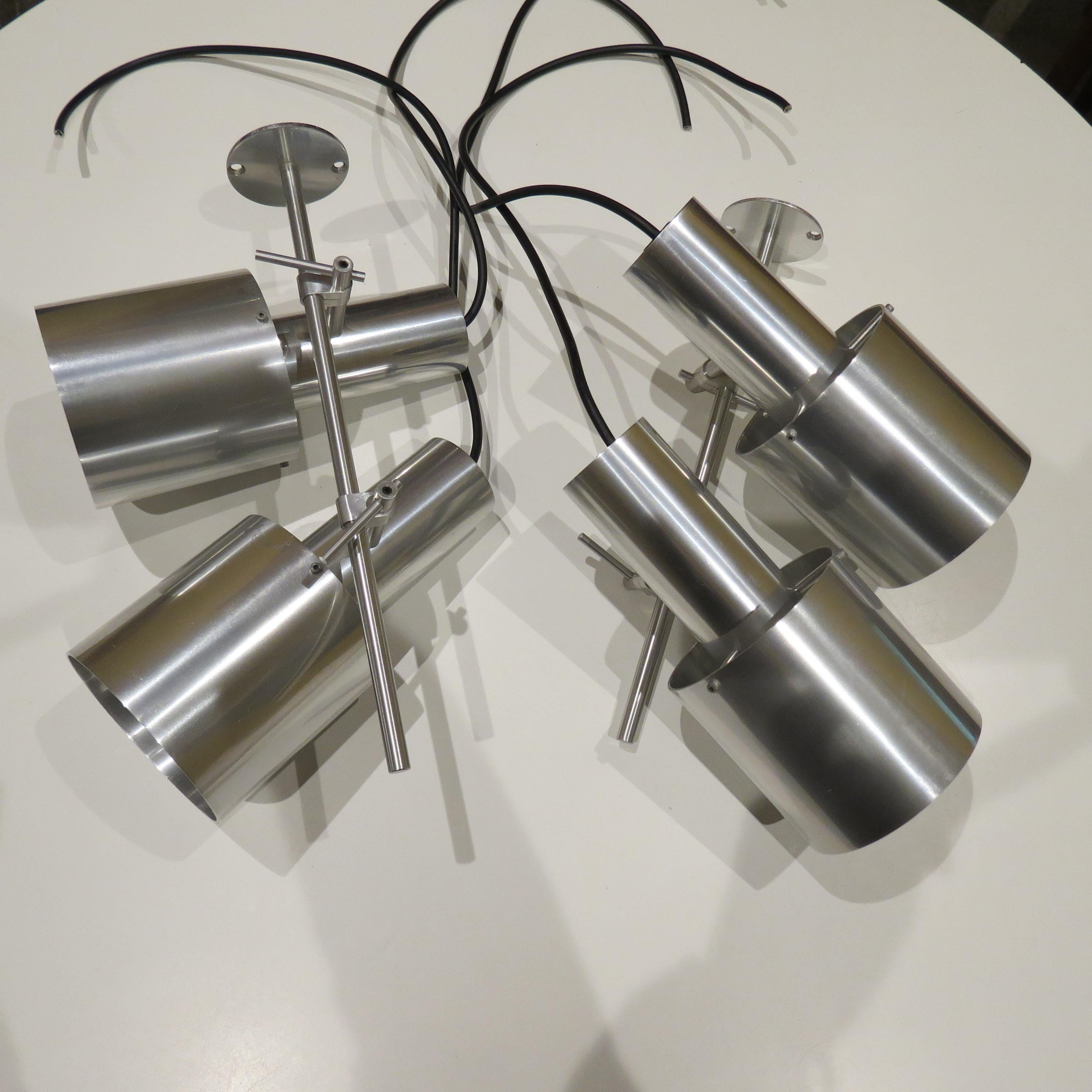 English Rare 1960s Aluminium Ceiling Light Peter Nelson Architectural Lighting 2 availa For Sale