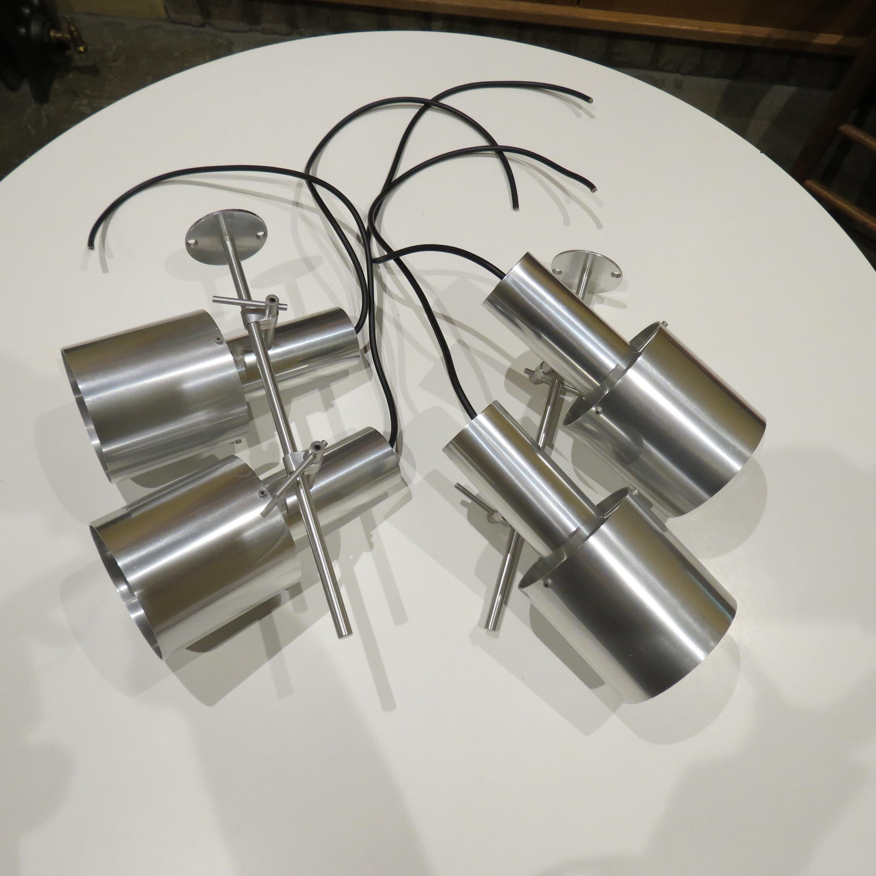 Machine-Made Rare 1960s Aluminium Ceiling Light Peter Nelson Architectural Lighting 2 availa For Sale