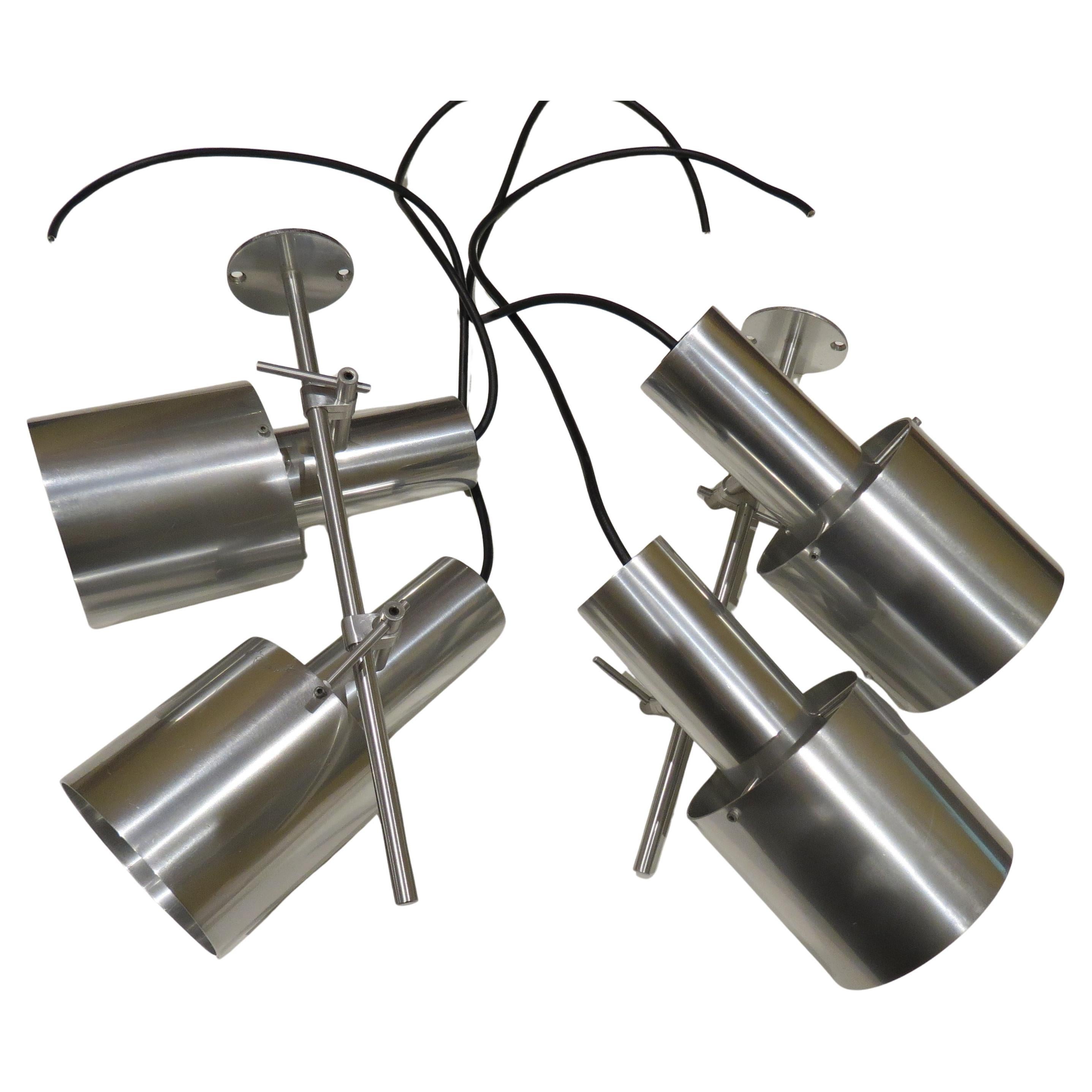 Rare 1960s Aluminium Ceiling Light Peter Nelson Architectural Lighting 2 availa For Sale