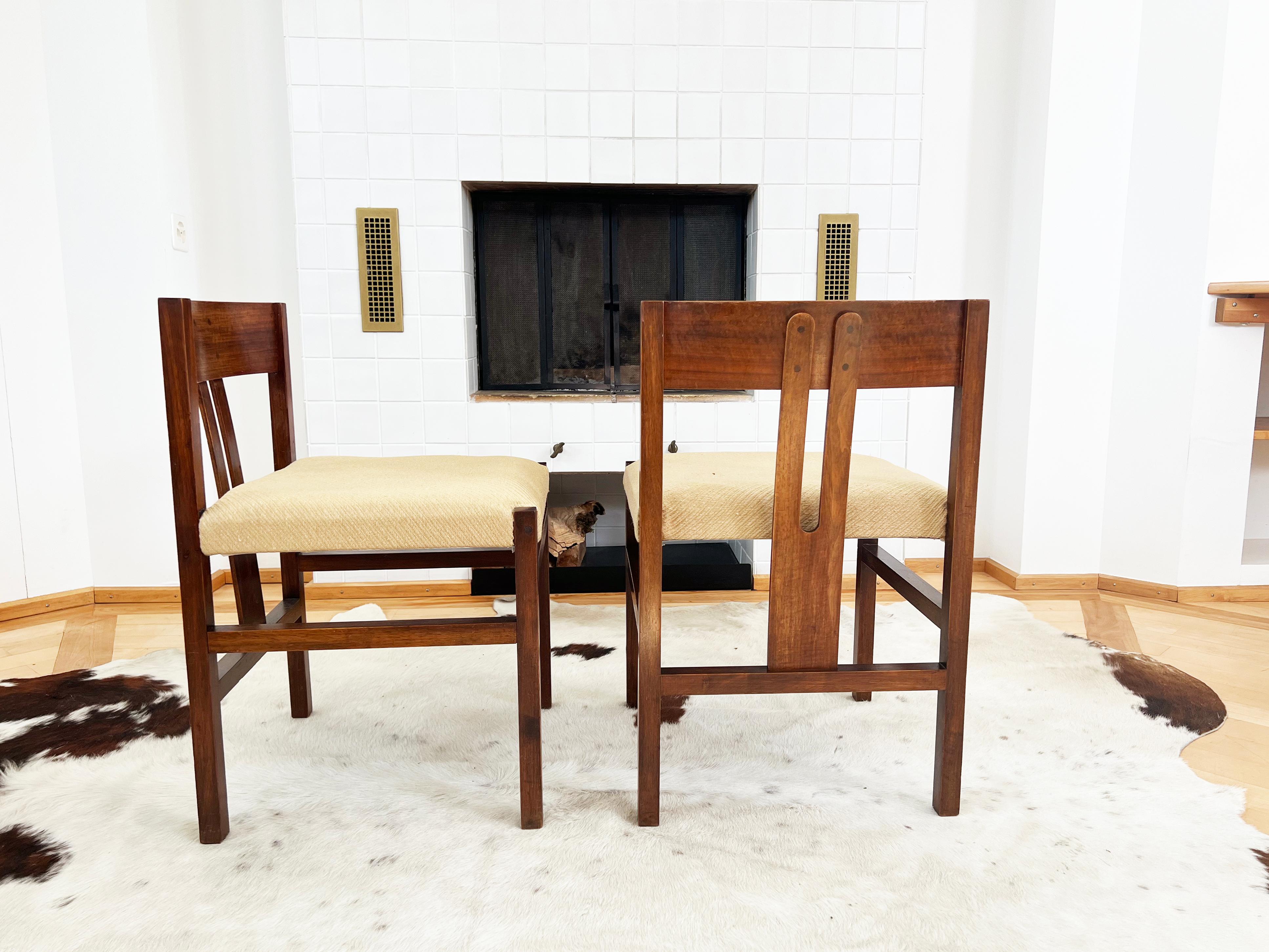 Rare 1960s Angelo Mangiarotti Sculptural Rose Teak Dining Chairs, Set of 8  3