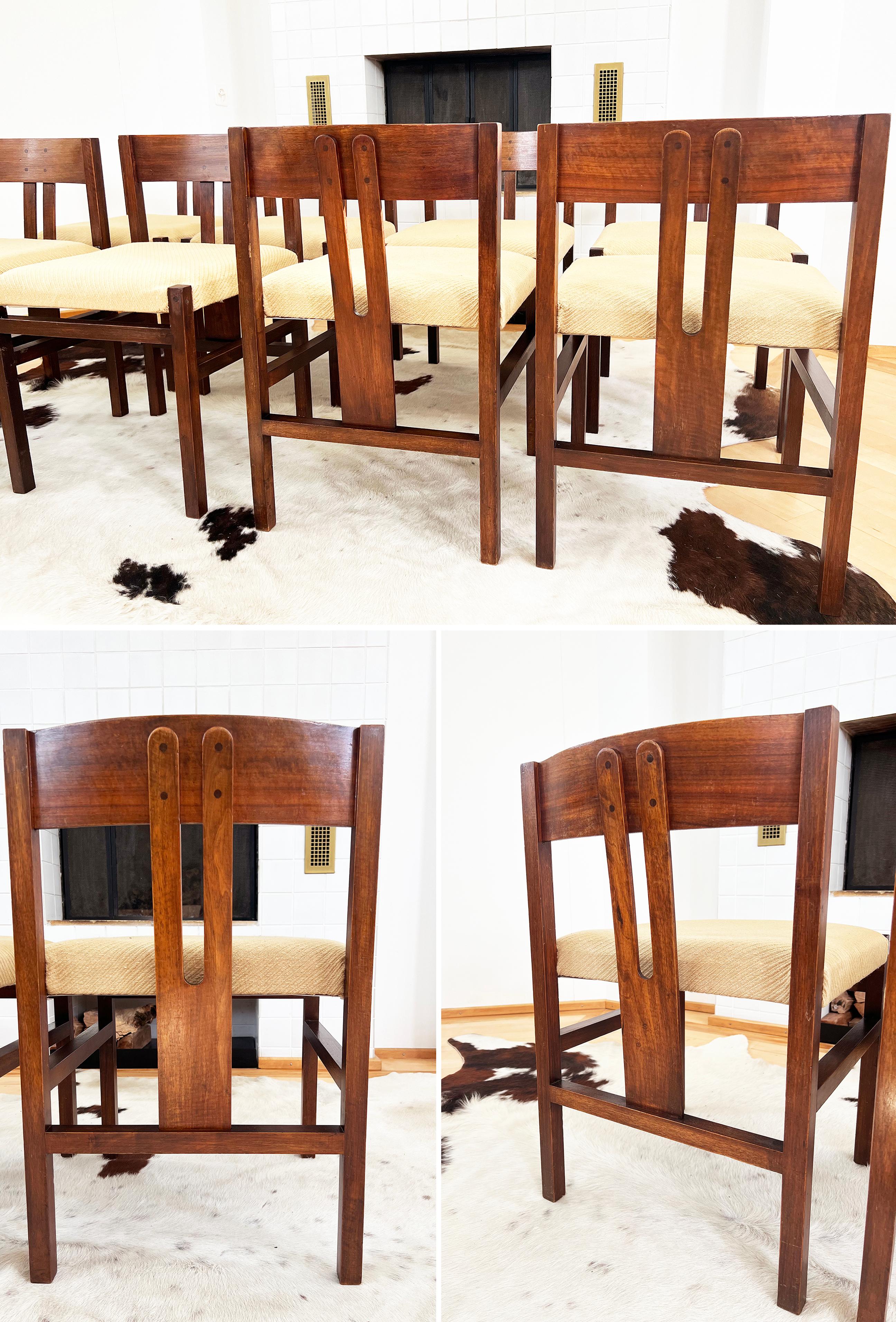 Rare 1960s Angelo Mangiarotti Sculptural Rose Teak Dining Chairs, Set of 8  4