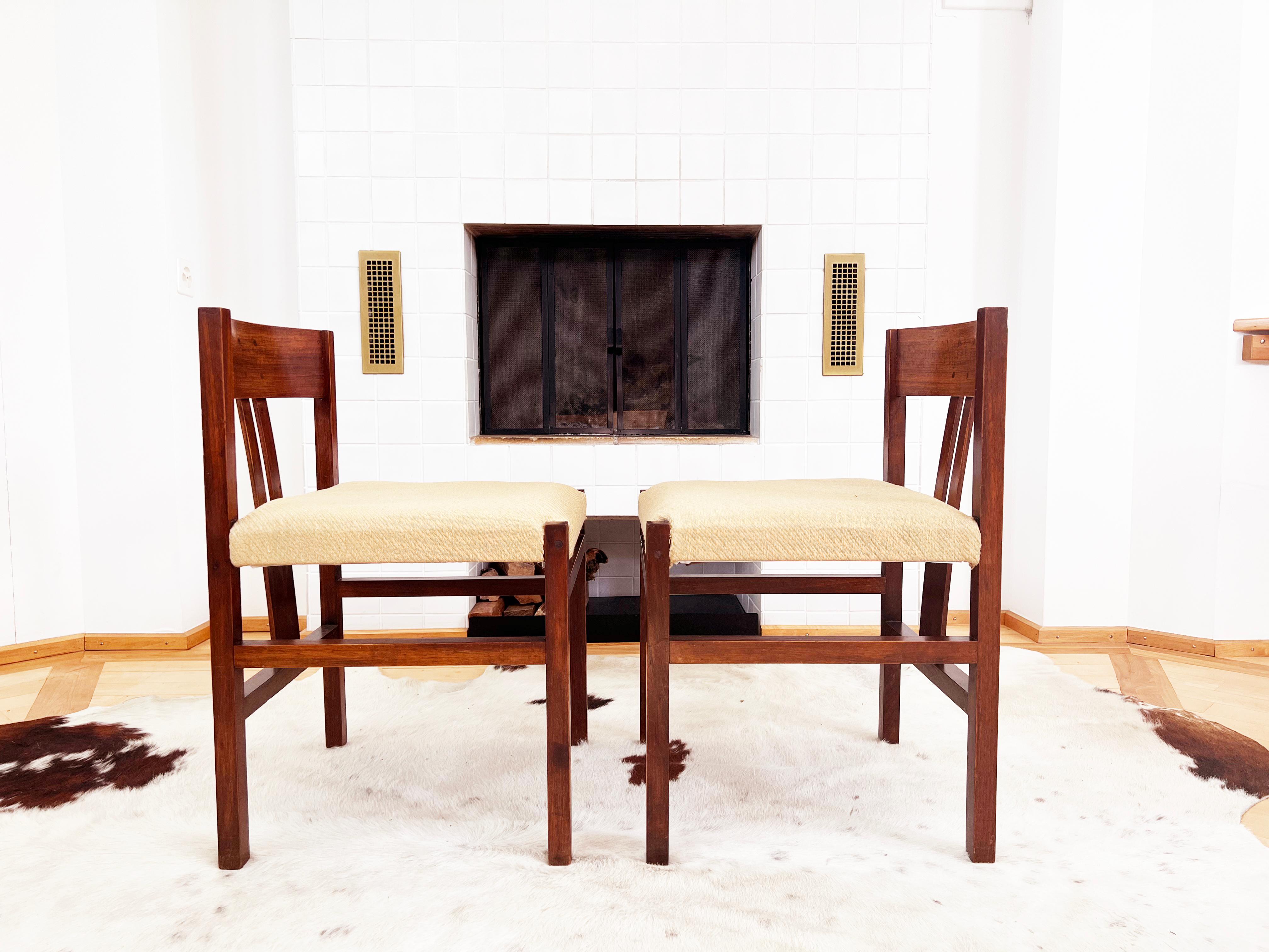 Mid-20th Century Rare 1960s Angelo Mangiarotti Sculptural Rose Teak Dining Chairs, Set of 8 