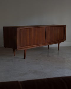 Rare 1960s Bernard Pedersen & Son Teak Credenza with Tambour doors