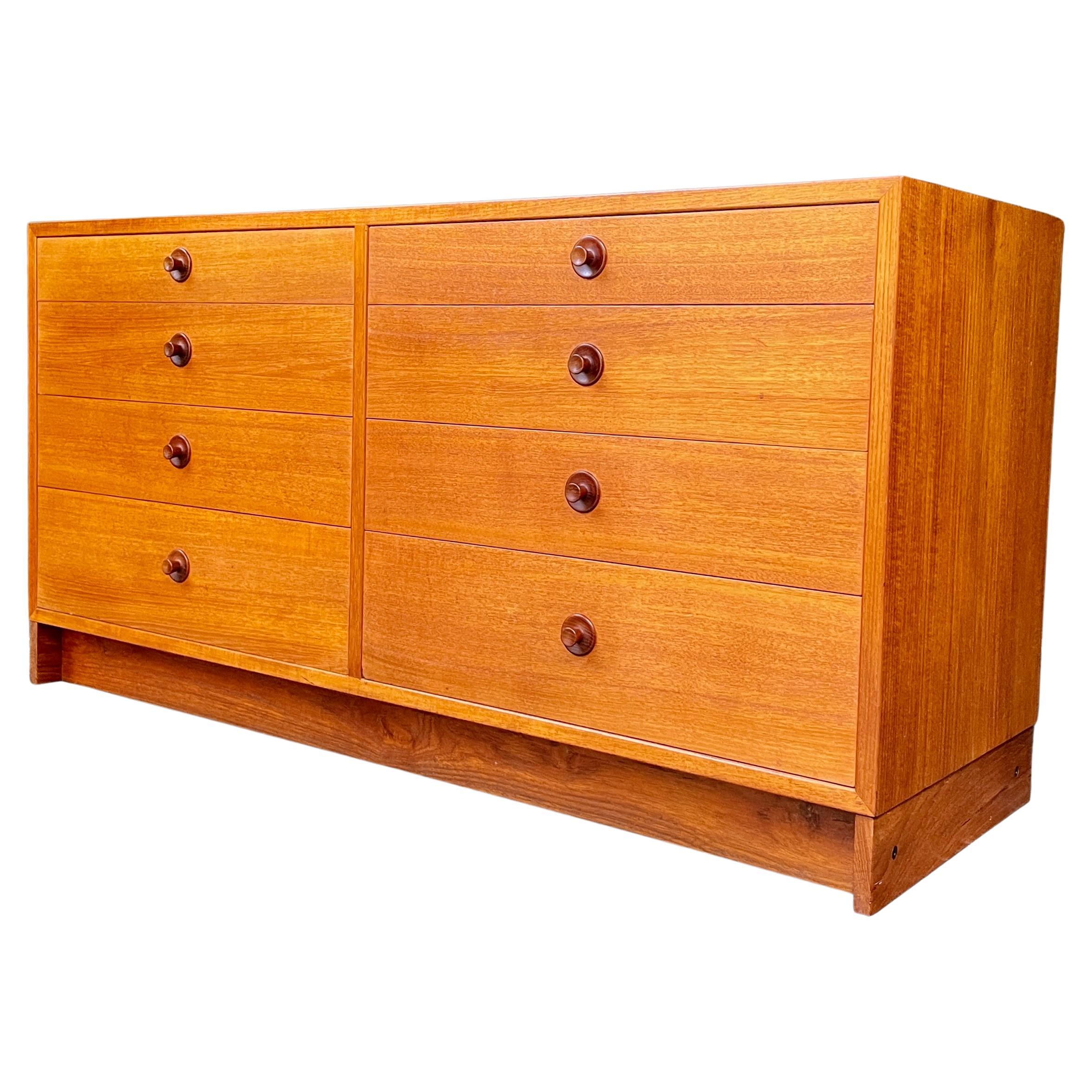1960s Teak Dresser Scandes Mountain Cabin Chest of Drawers For Sale